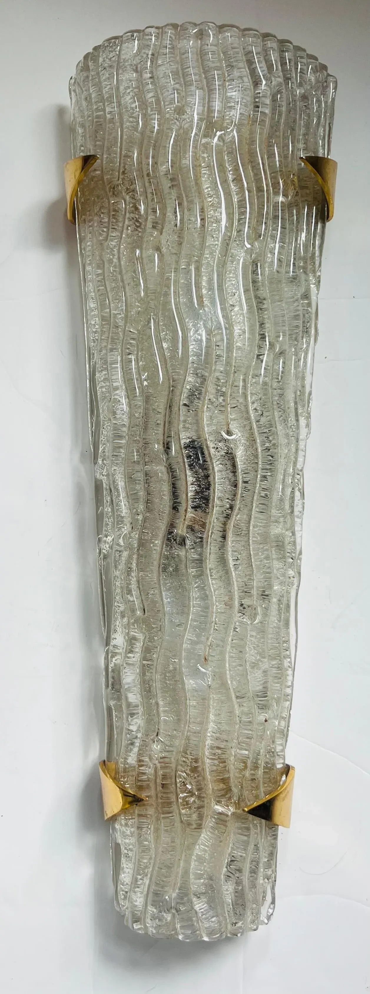 Large a French Arlus 1950s Glass Mid Century Wall Lamp - 4