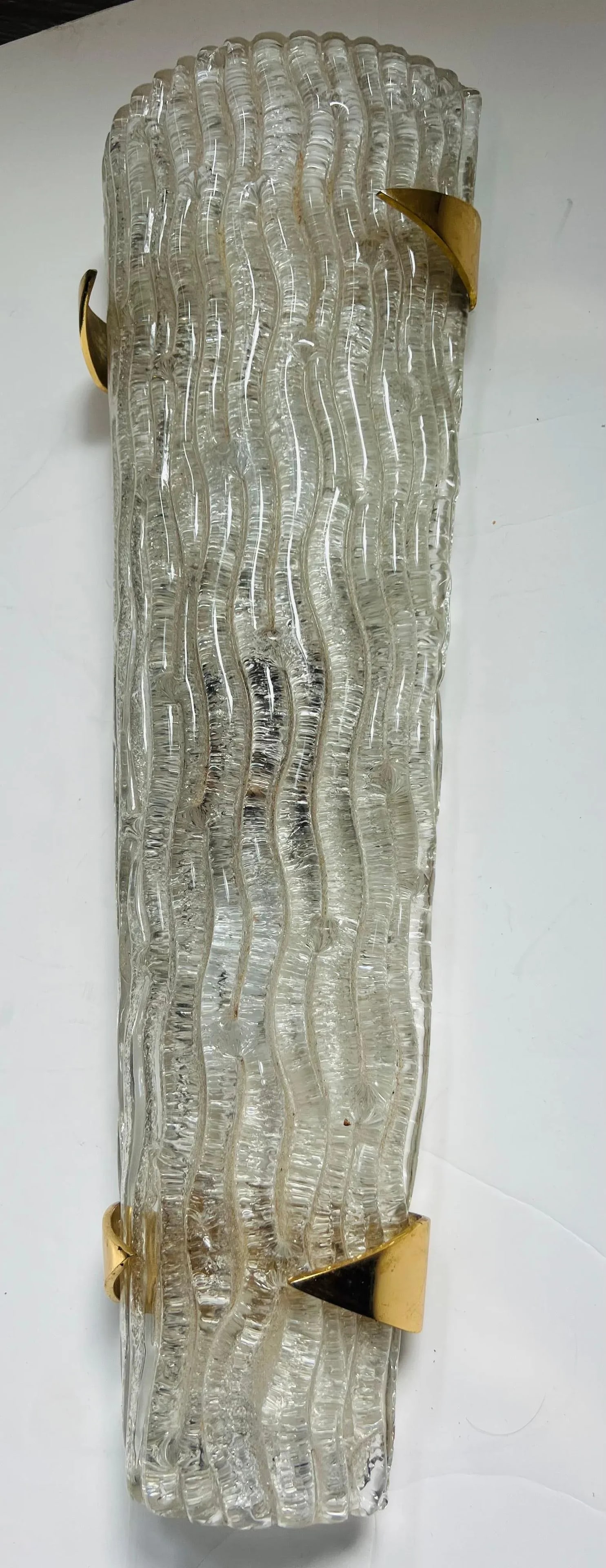 Large a French Arlus 1950s Glass Mid Century Wall Lamp - 5