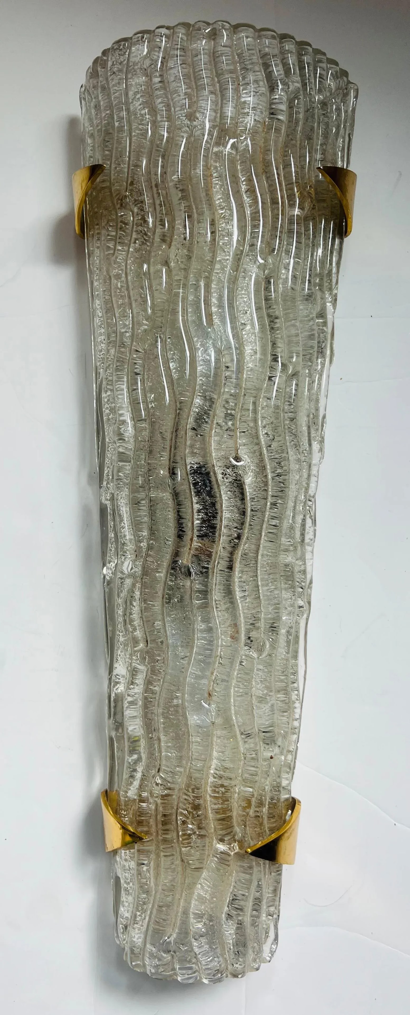 Large a French Arlus 1950s Glass Mid Century Wall Lamp - 6