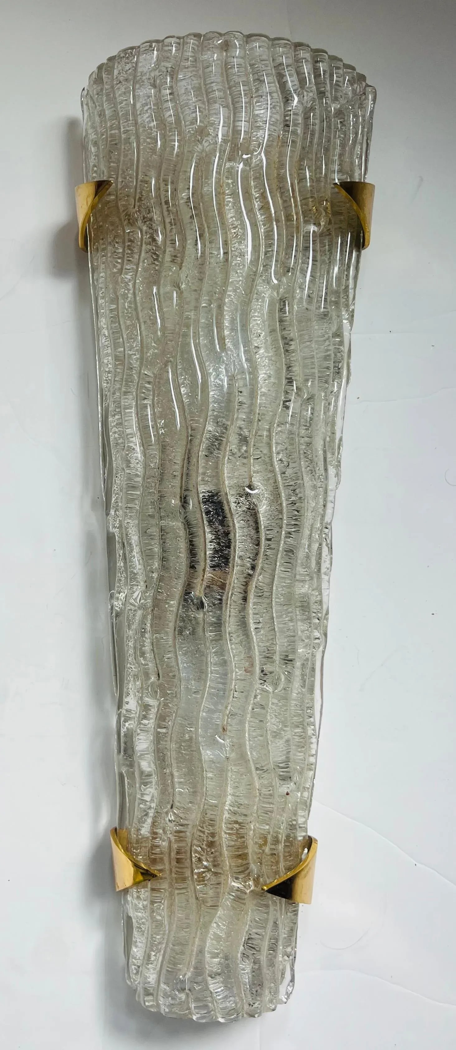 Large a French Arlus 1950s Glass Mid Century Wall Lamp - 7