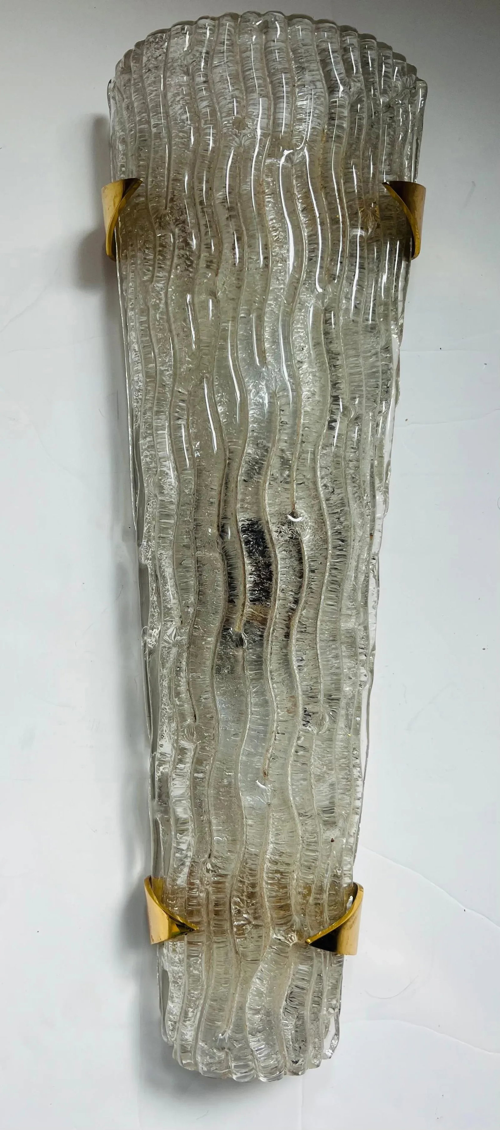 Large a French Arlus 1950s Glass Mid Century Wall Lamp - 8