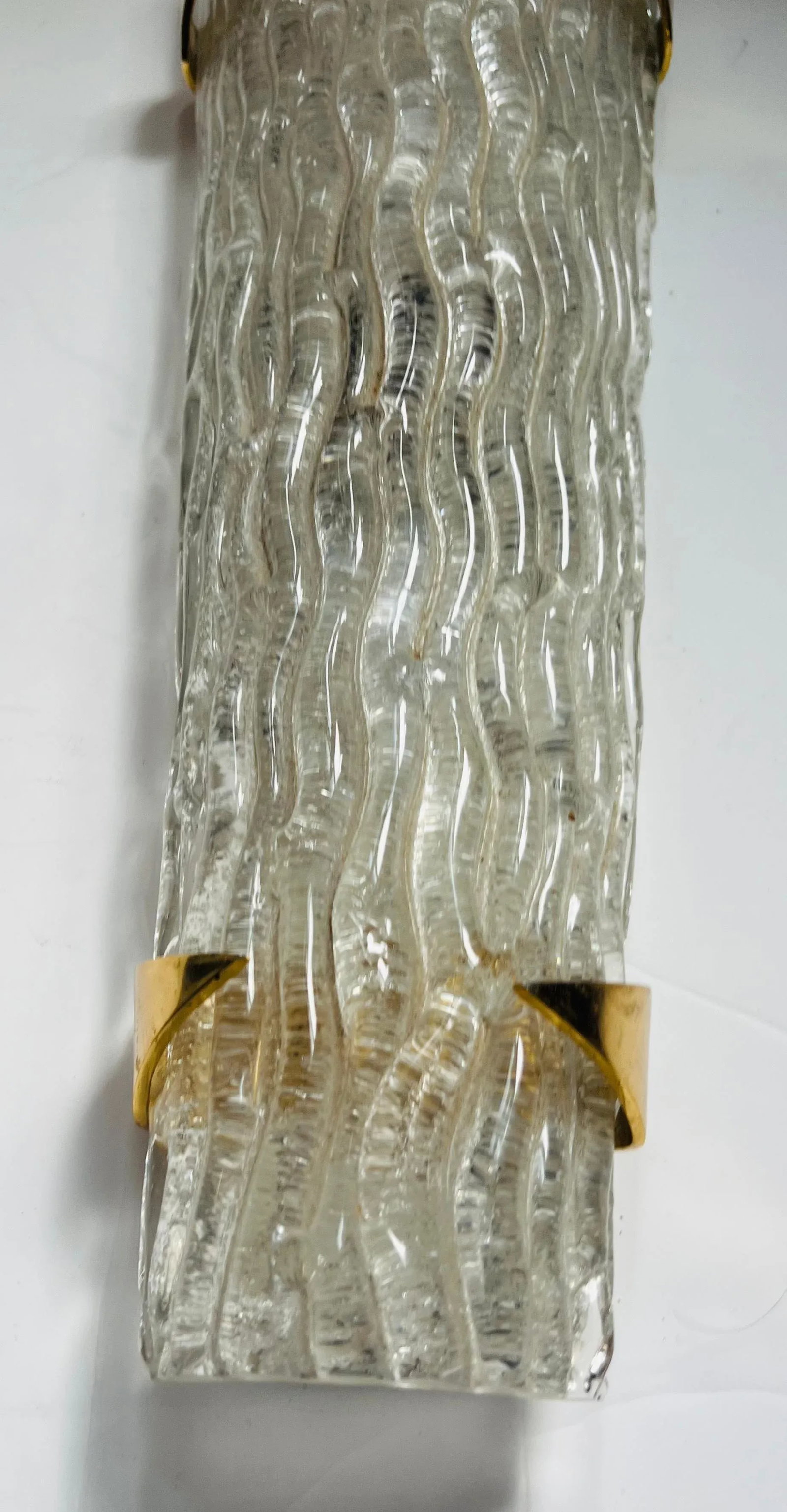 Large a French Arlus 1950s Glass Mid Century Wall Lamp - 9