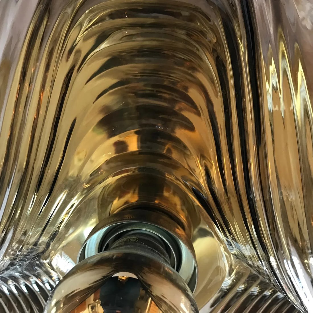 Peill Putzler Large Smoked Wave German 1960 Flush Light Mid Century - 9