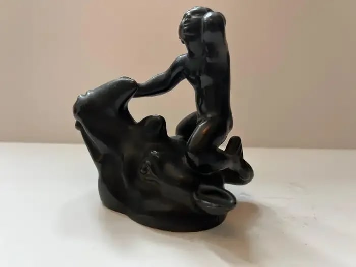 Just Andersen Rhino Merman Sculpture Paperweight Art Deco, 1920 - 10