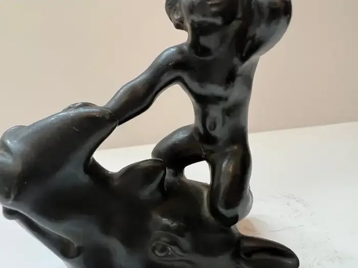 Just Andersen Rhino Merman Sculpture Paperweight Art Deco, 1920 - 11