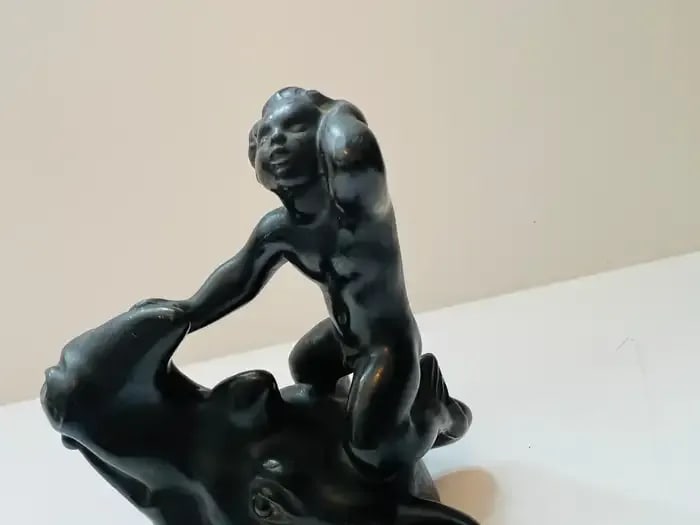 Just Andersen Rhino Merman Sculpture Paperweight Art Deco, 1920 - 5