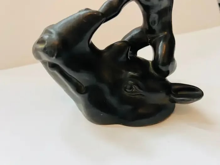 Just Andersen Rhino Merman Sculpture Paperweight Art Deco, 1920 - 6