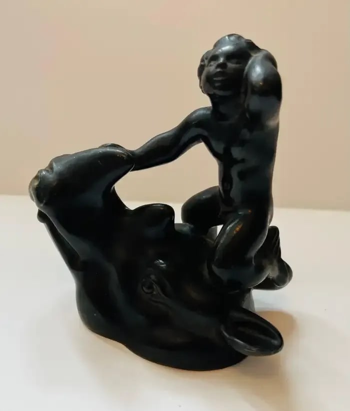 Just Andersen Rhino Merman Sculpture Paperweight Art Deco, 1920 - 7
