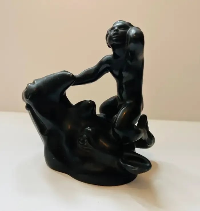 Just Andersen Rhino Merman Sculpture Paperweight Art Deco, 1920 - 8