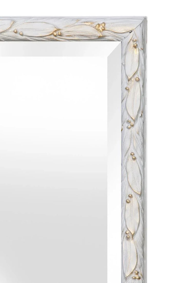 1980s Pale Gray & Gold Framed Beveled Mirror - 6
