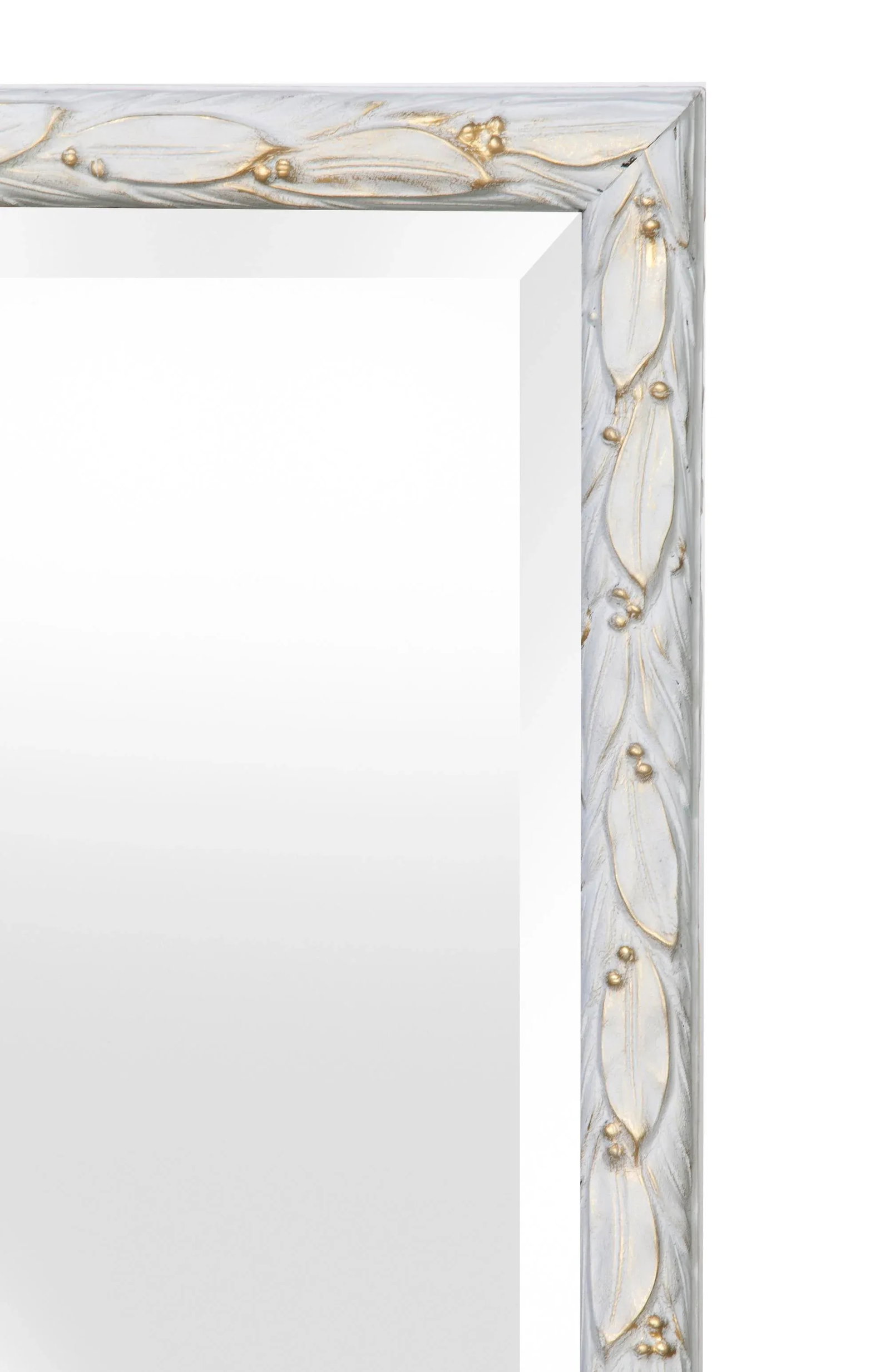 1980s Pale Gray & Gold Framed Beveled Mirror - 7