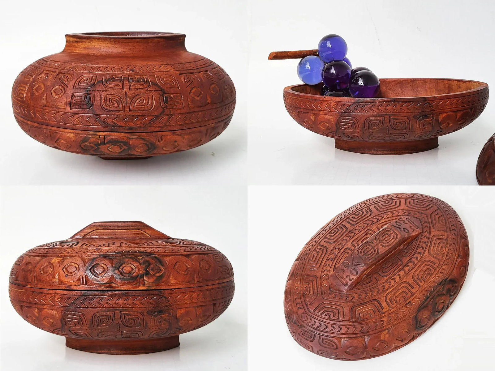 Handcarved Oceanic Wood Tureen - 5