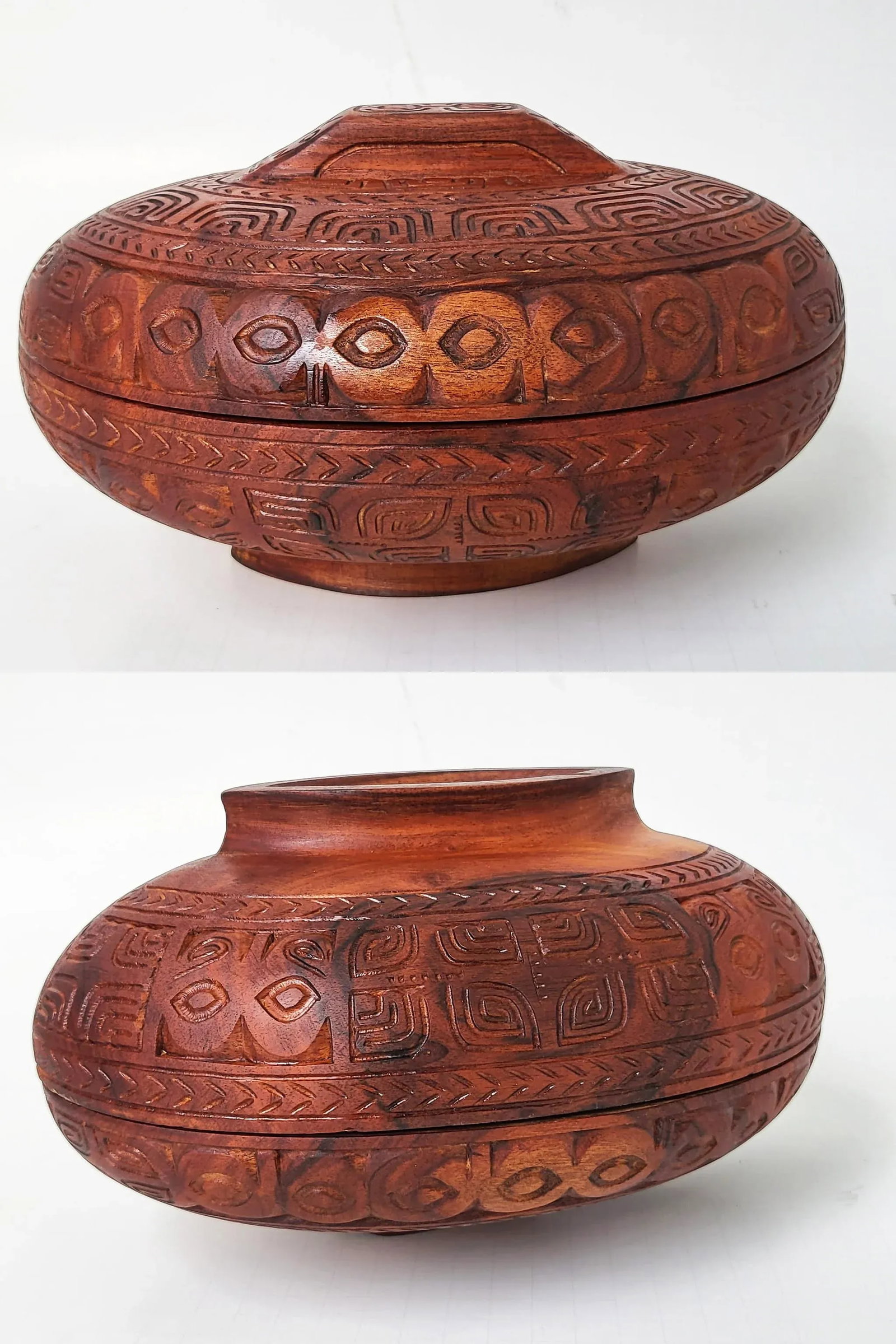 Handcarved Oceanic Wood Tureen - 6