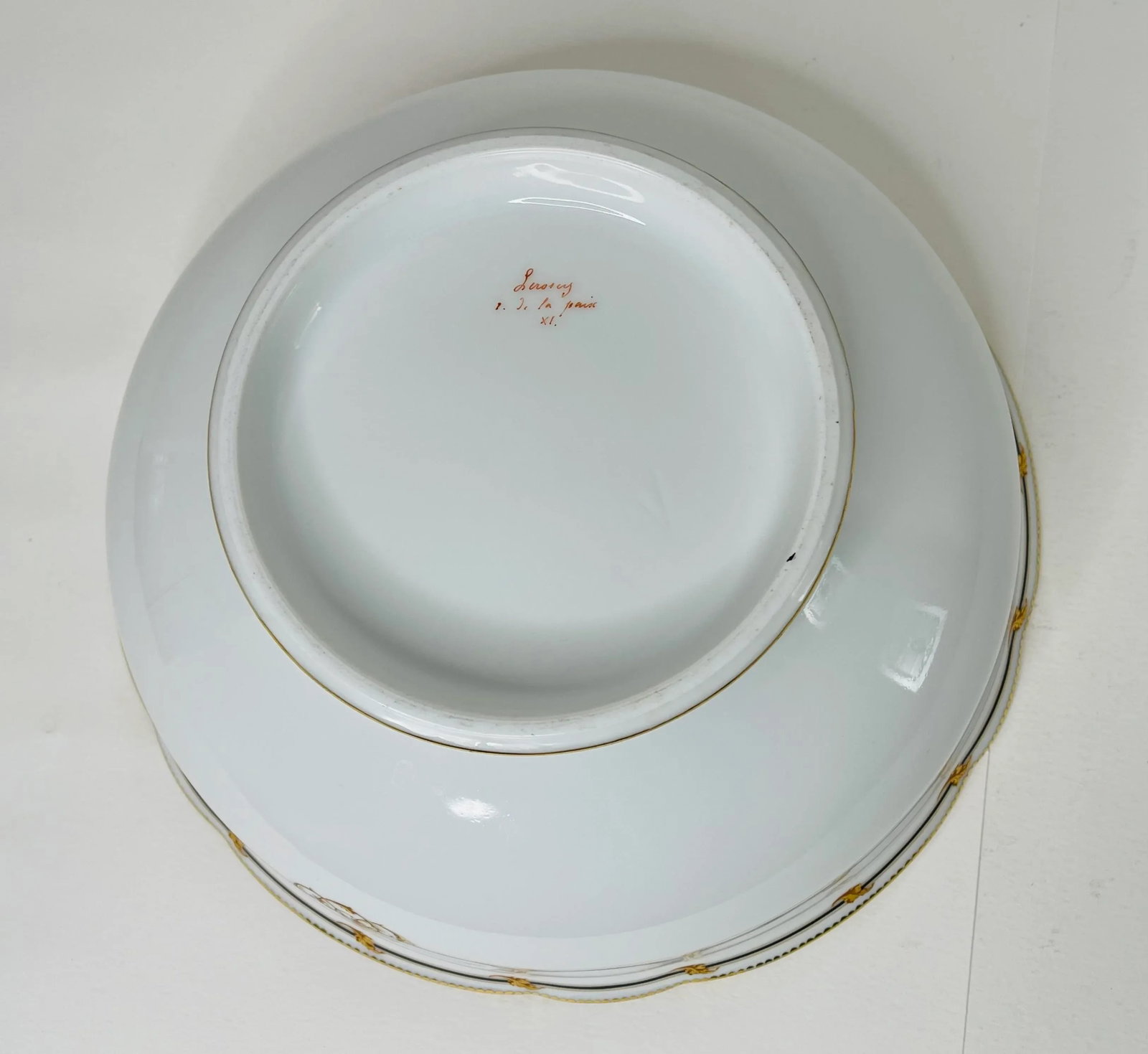 Victorian 1880s Rihouet Lerosey Monogrammed French Footed Trophy Style Serving Bowl - 9