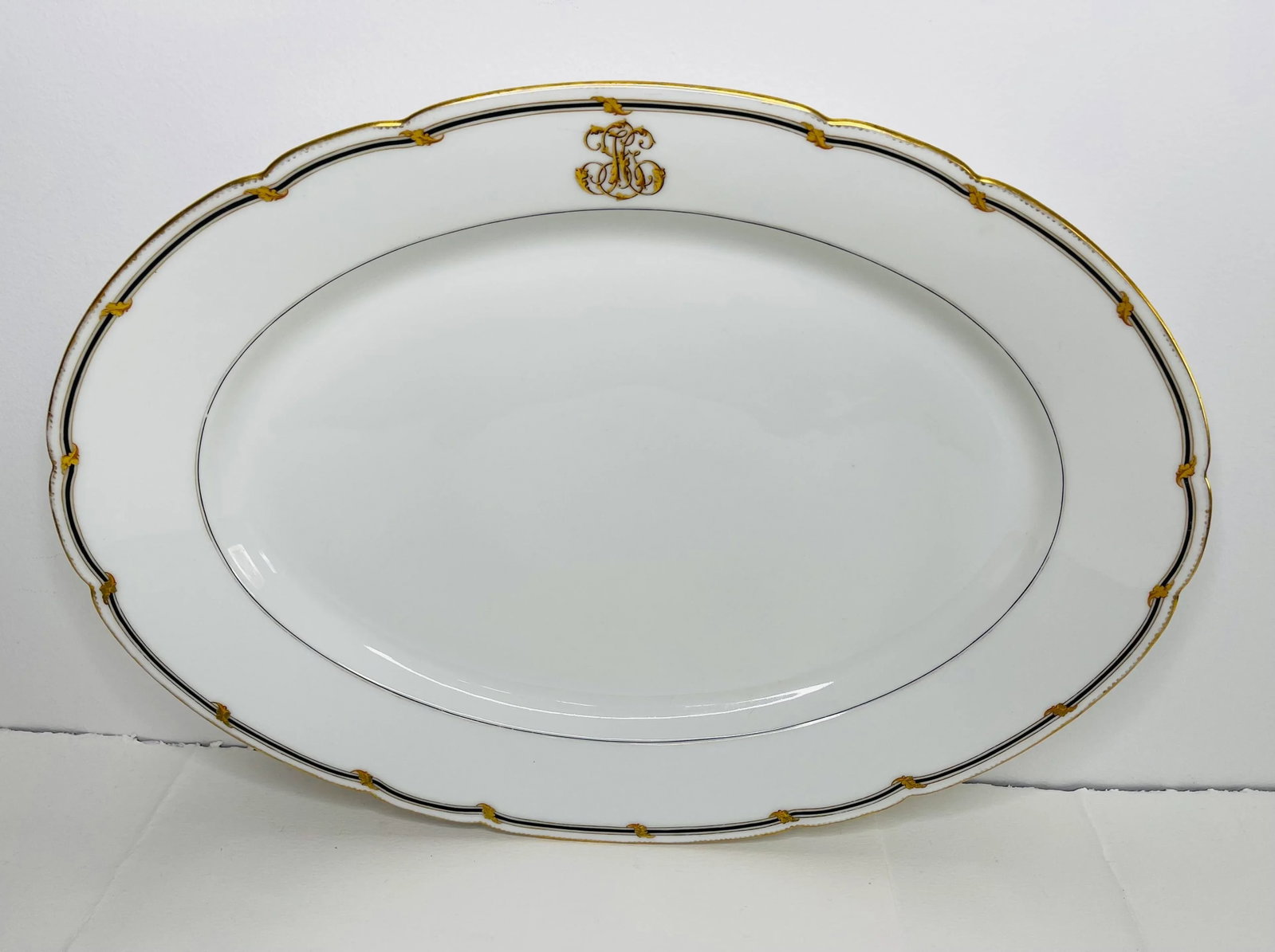 Victorian 1880s Rihouet Lerosey Monogrammed French Meat Serving Platter - 2