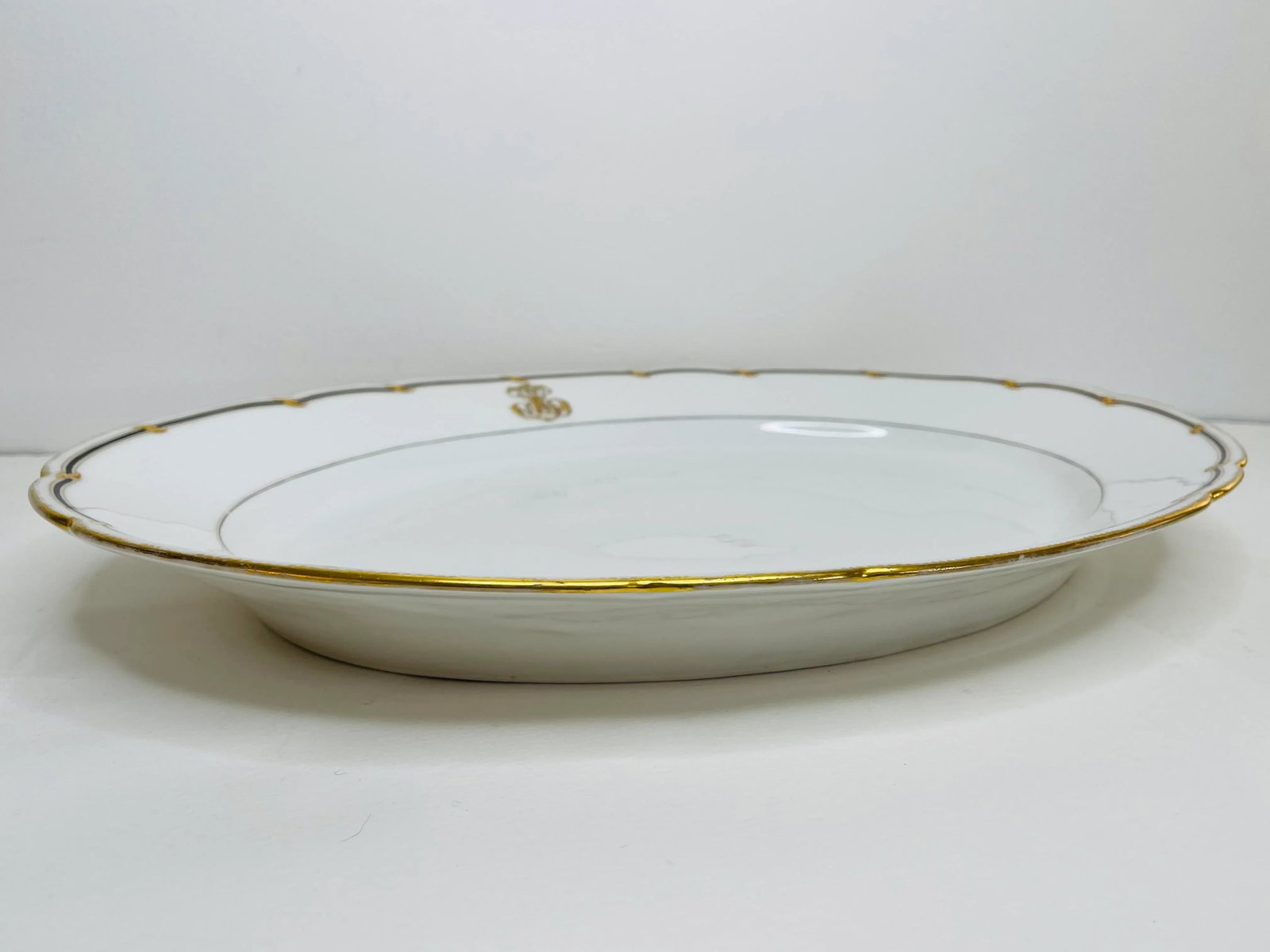 Victorian 1880s Rihouet Lerosey Monogrammed French Meat Serving Platter - 8