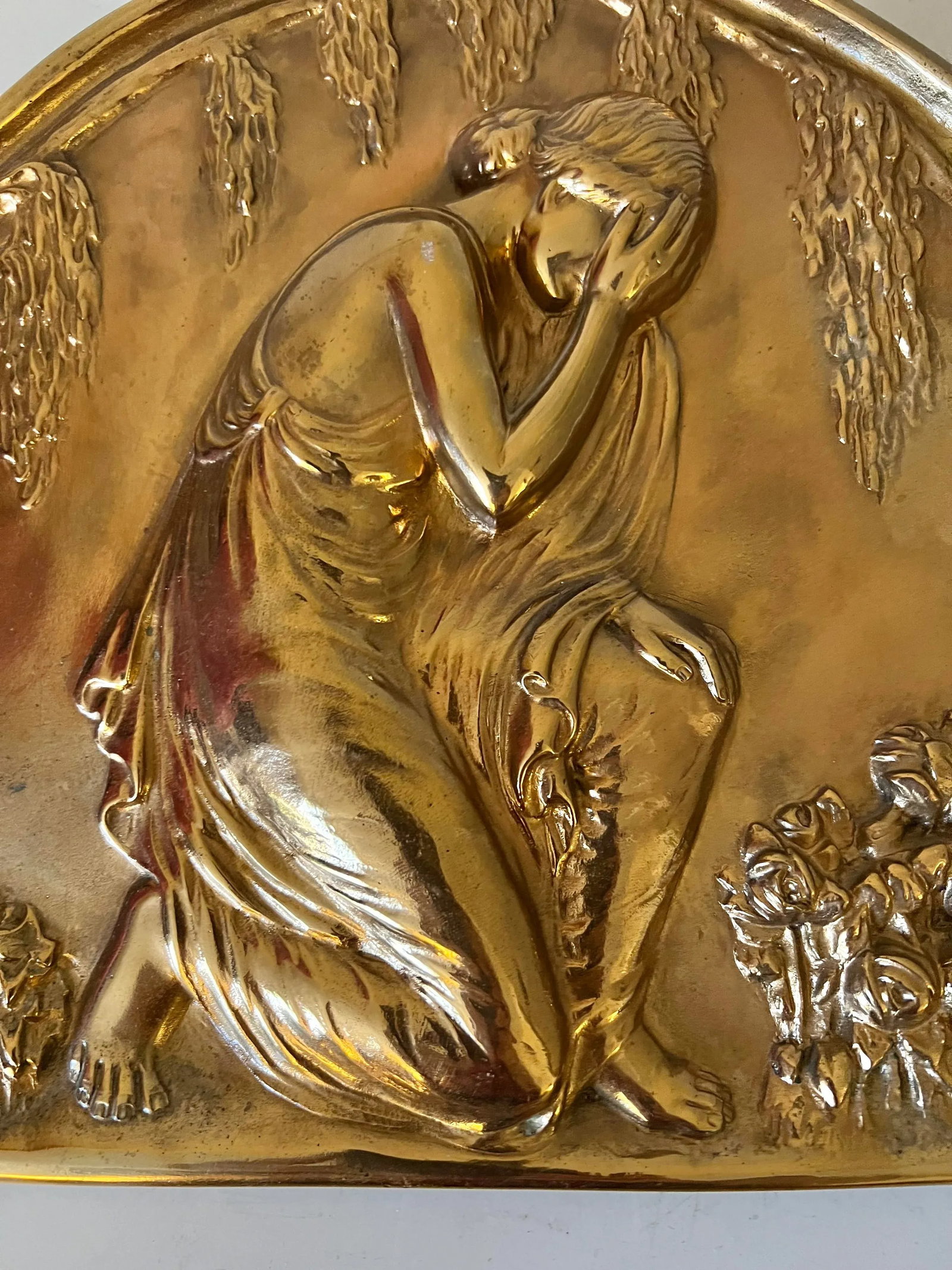 Vintage Bas Relief Arched Wall Hanging - 2