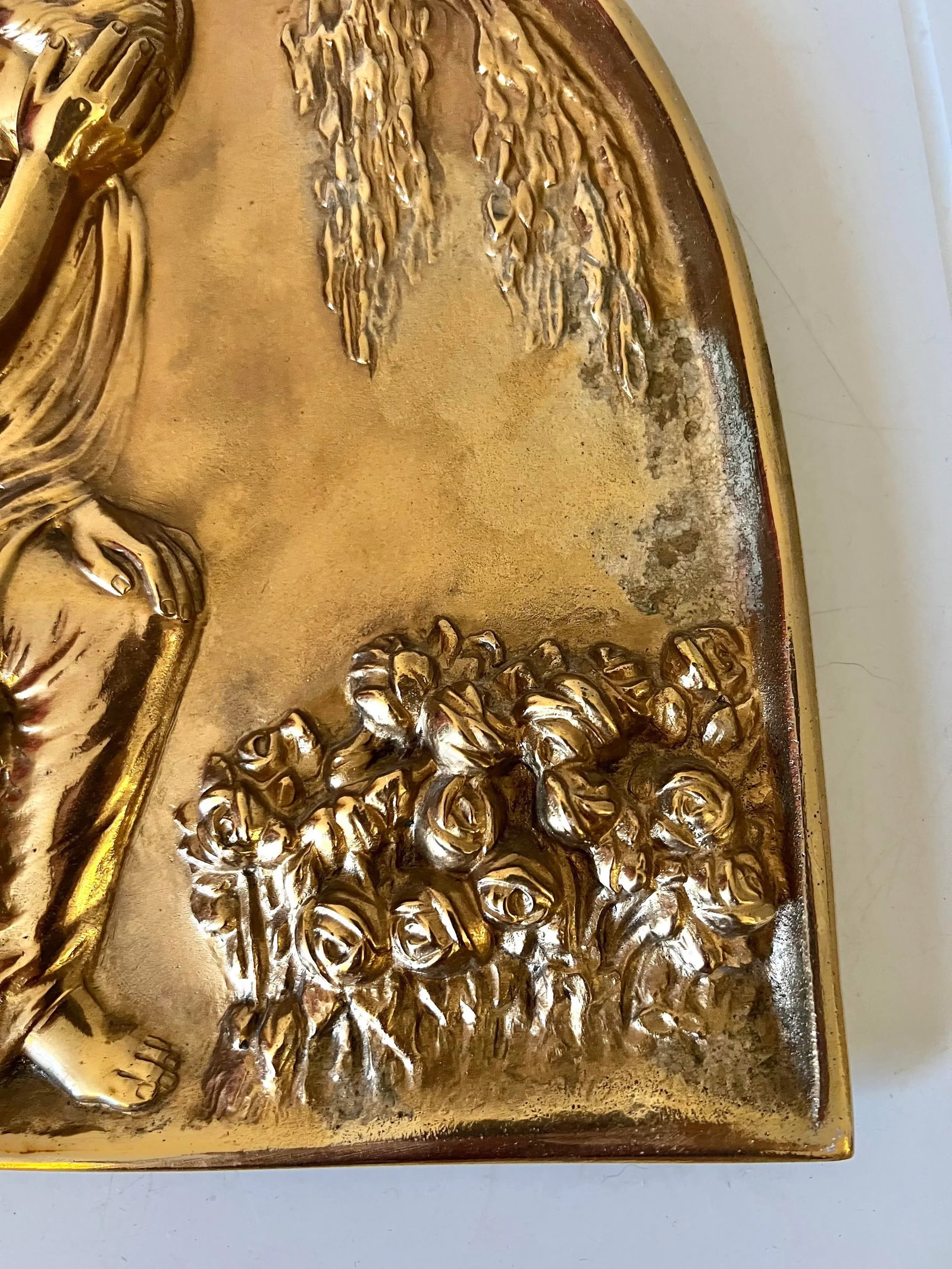Vintage Bas Relief Arched Wall Hanging - 3