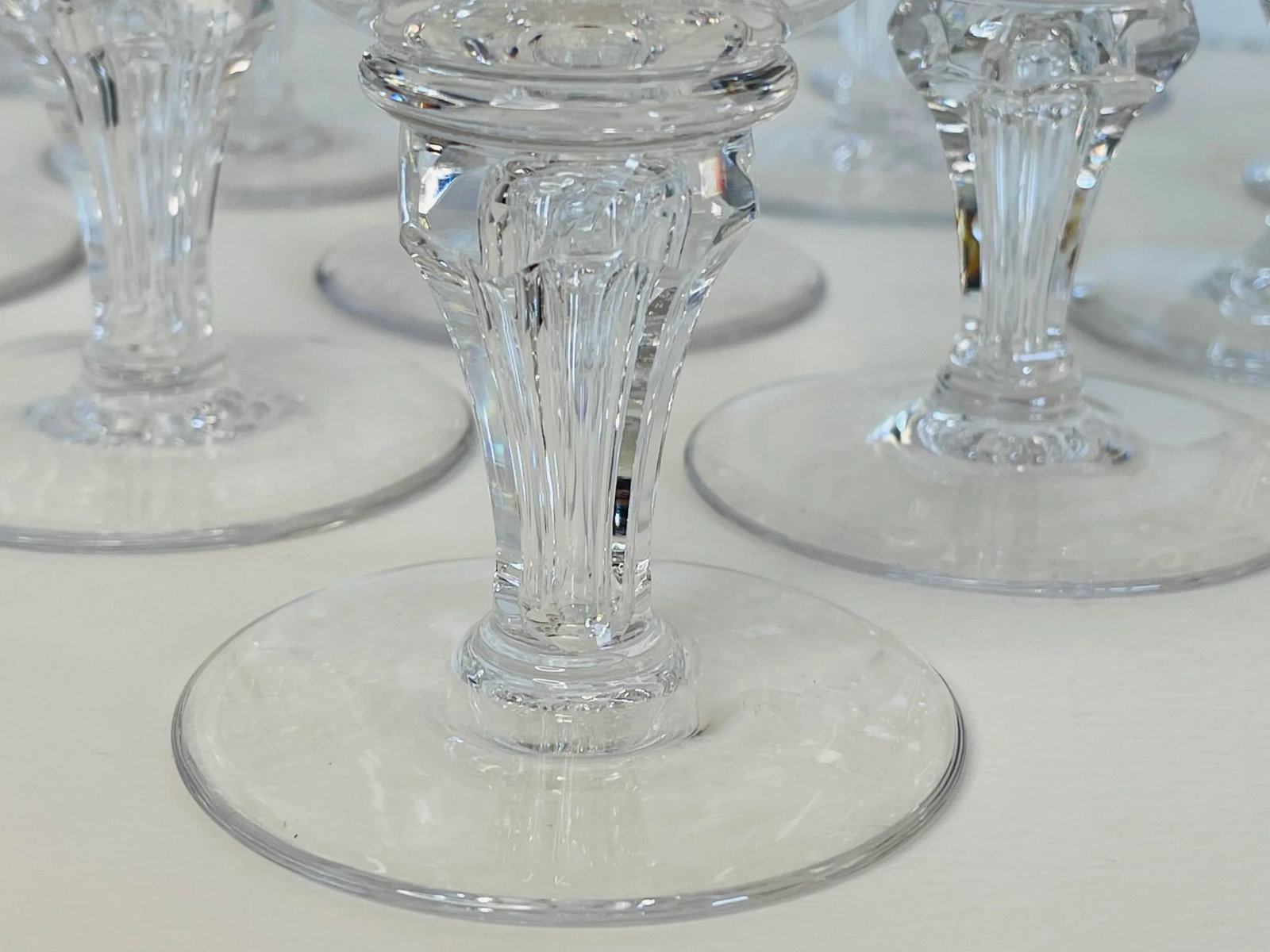 1950s Royal Leerdam Queen Juliana Glass Wine Stems- Set of 12 - 3