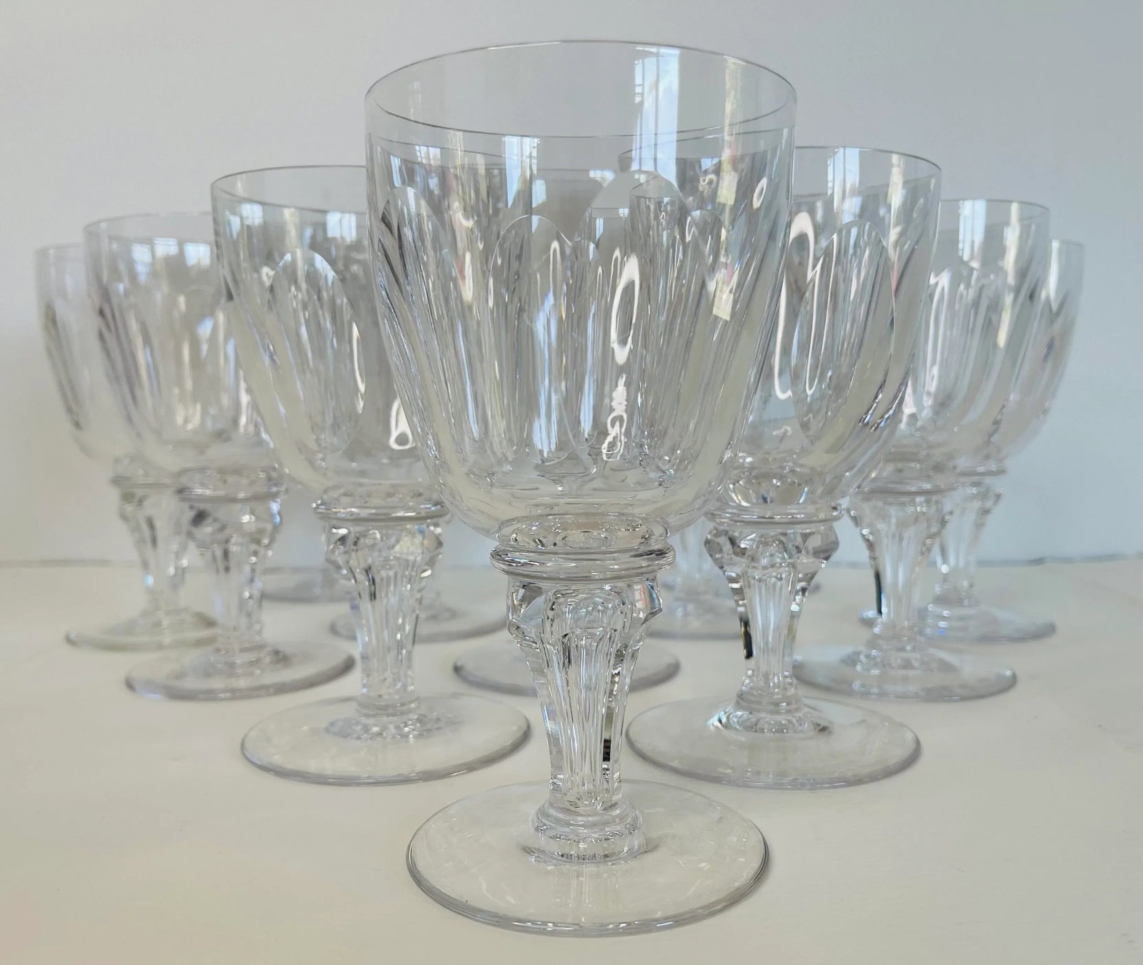 1950s Royal Leerdam Queen Juliana Glass Wine Stems- Set of 12 - 4