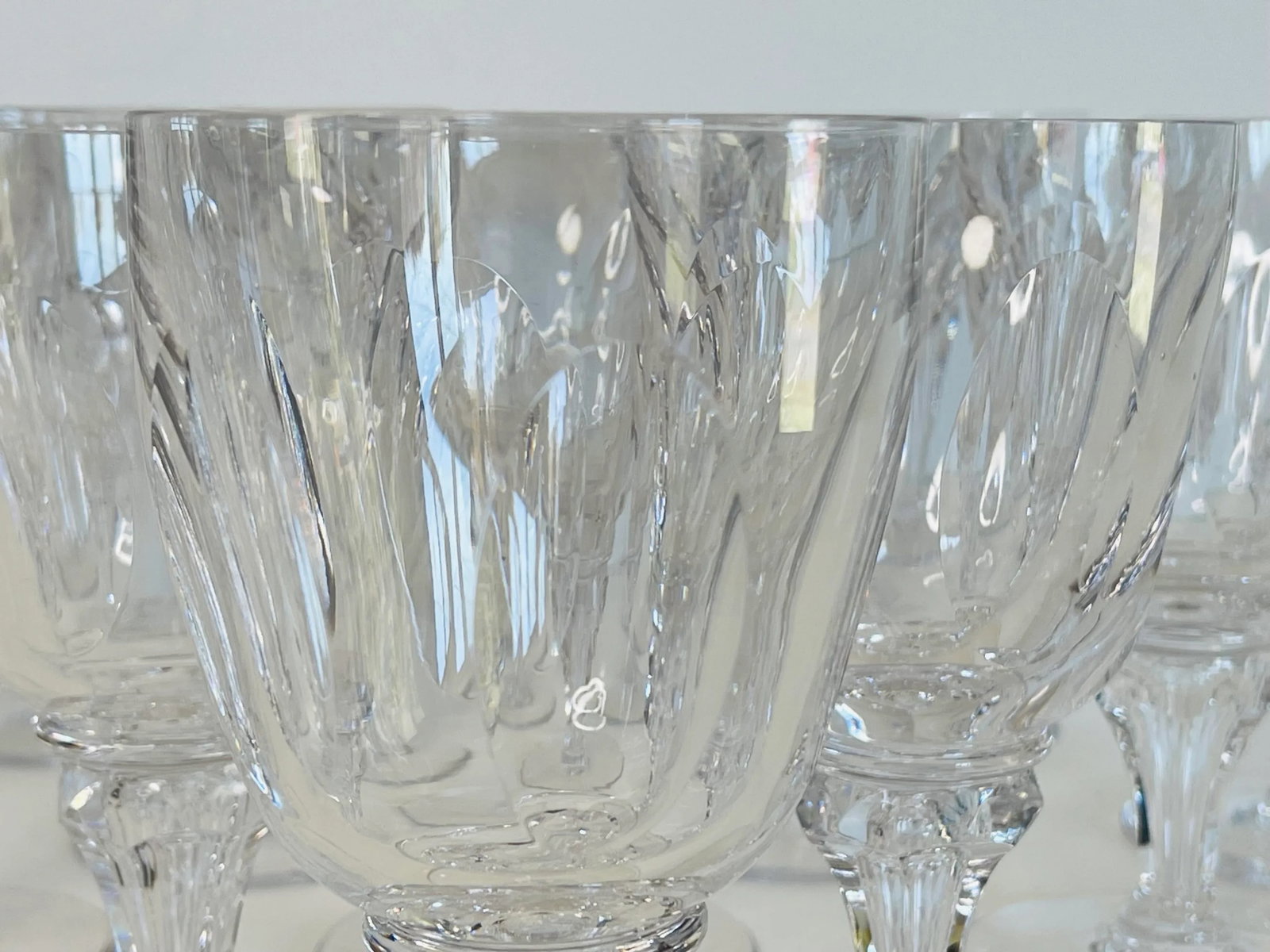 1950s Royal Leerdam Queen Juliana Glass Wine Stems- Set of 12 - 5