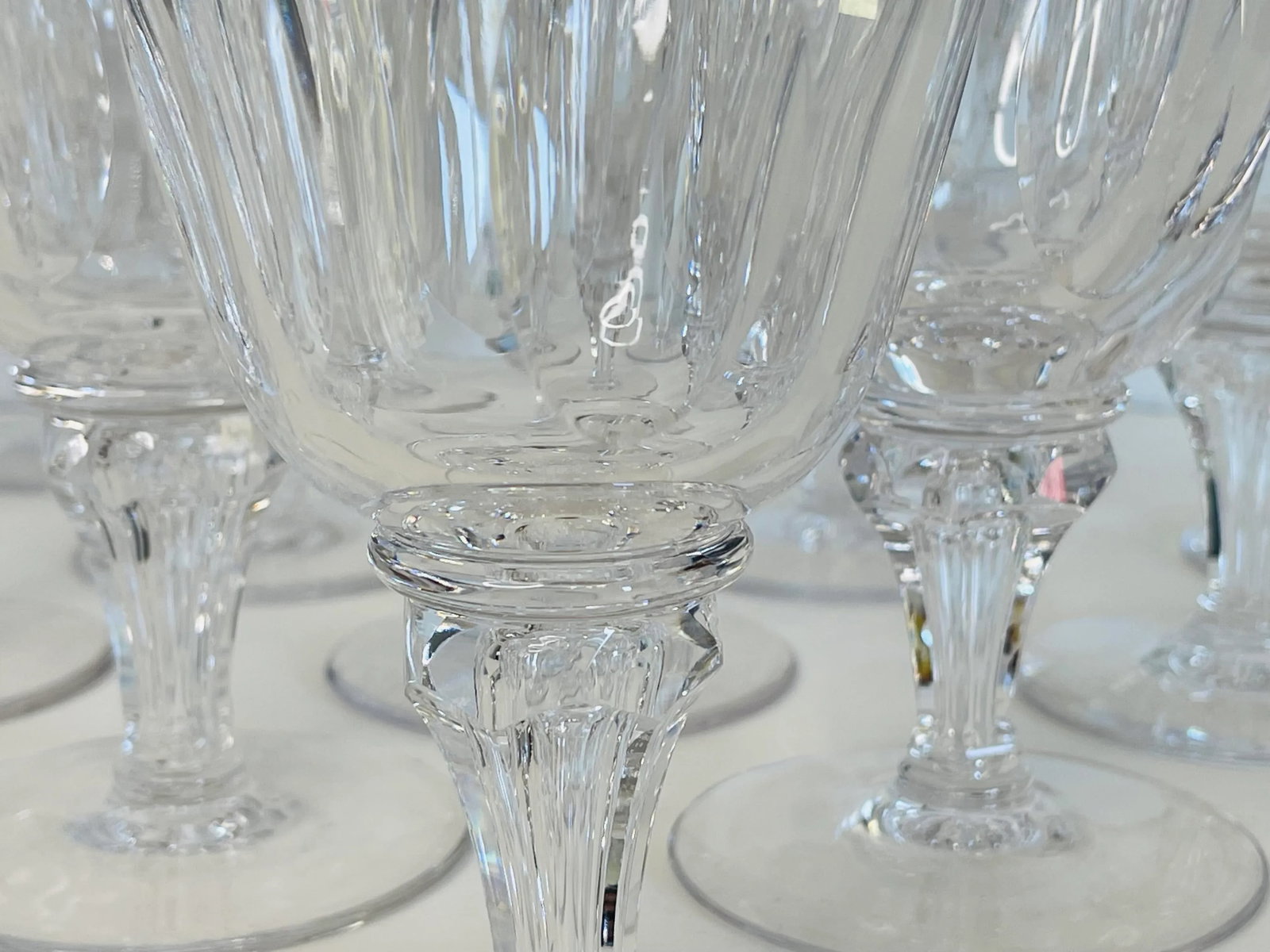 1950s Royal Leerdam Queen Juliana Glass Wine Stems- Set of 12 - 6