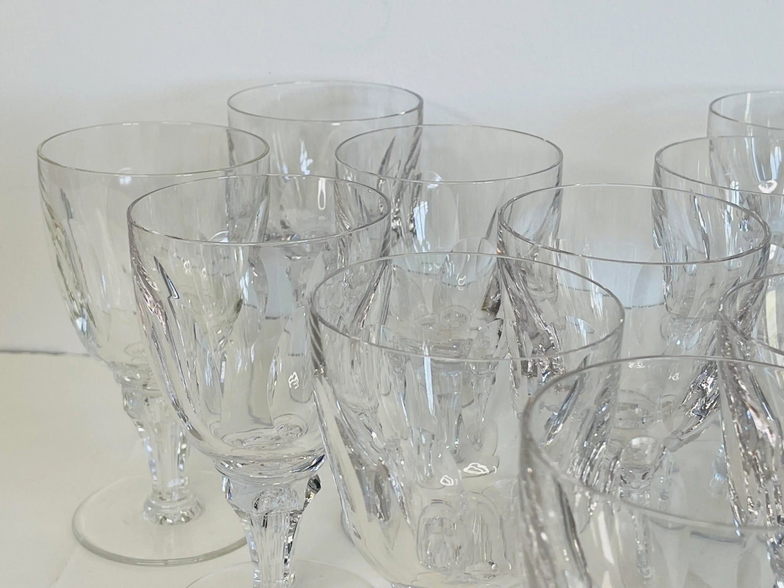 1950s Royal Leerdam Queen Juliana Glass Wine Stems- Set of 12 - 7
