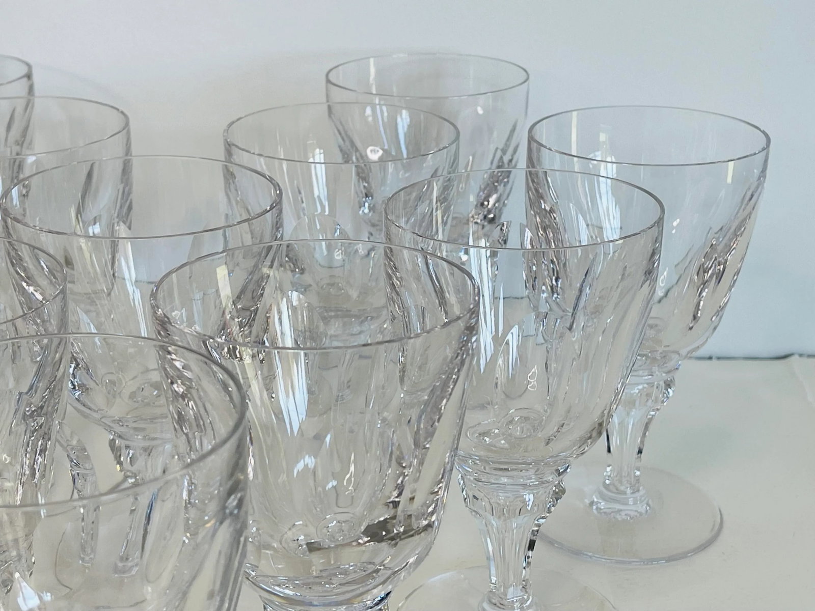 1950s Royal Leerdam Queen Juliana Glass Wine Stems- Set of 12 - 8