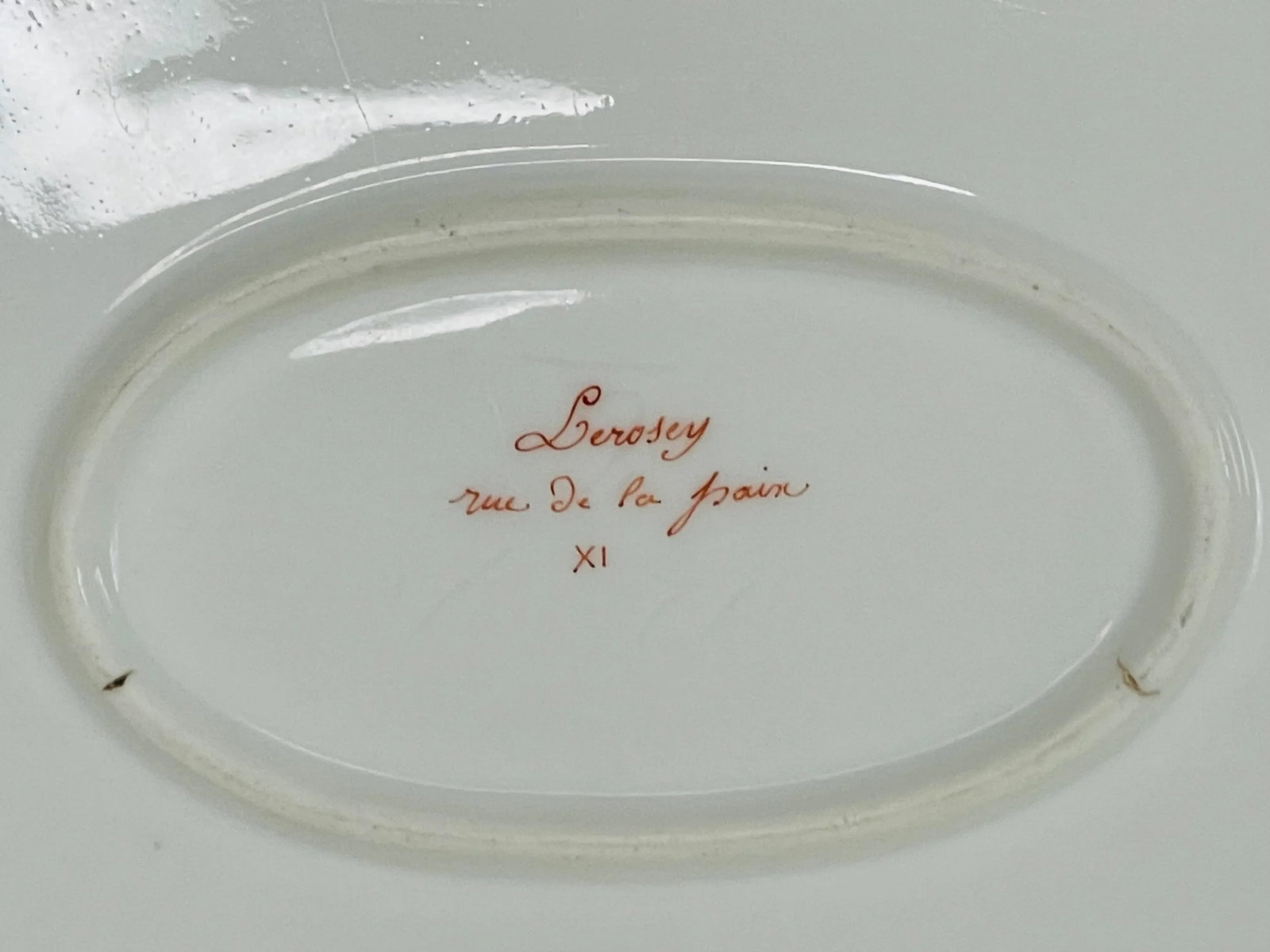 Victorian 1880s Rihouet Lerosey Monogrammed French Serving Platter. - 10
