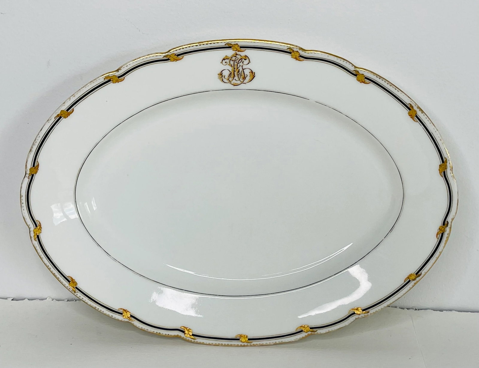Victorian 1880s Rihouet Lerosey Monogrammed French Serving Platter. - 2