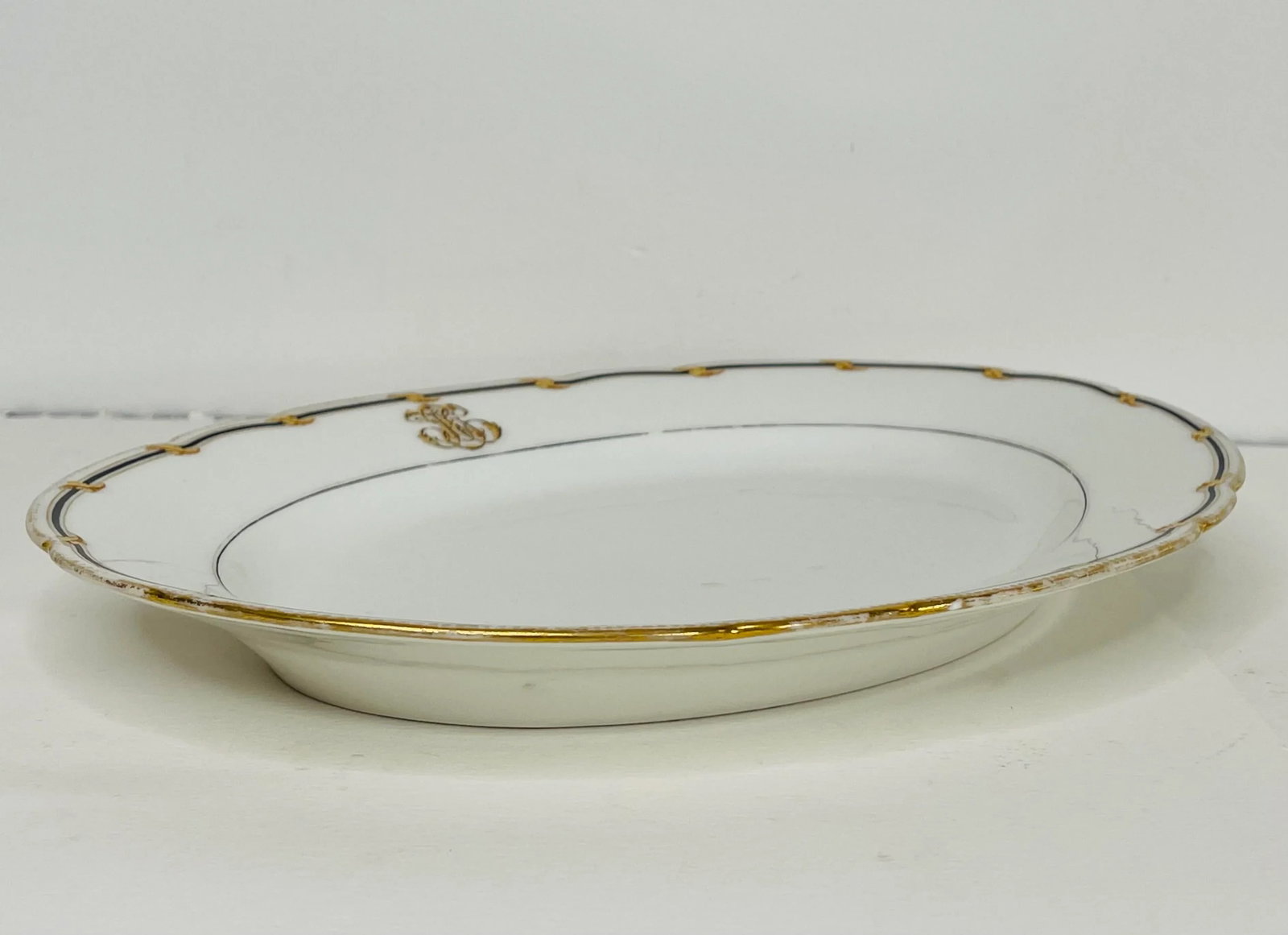 Victorian 1880s Rihouet Lerosey Monogrammed French Serving Platter. - 8