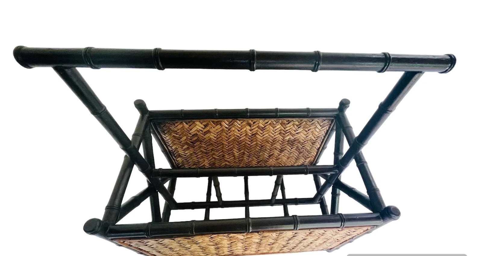 Mid 20th Century Vintage Palecek Bamboo and Reed Magazine Holder - 10