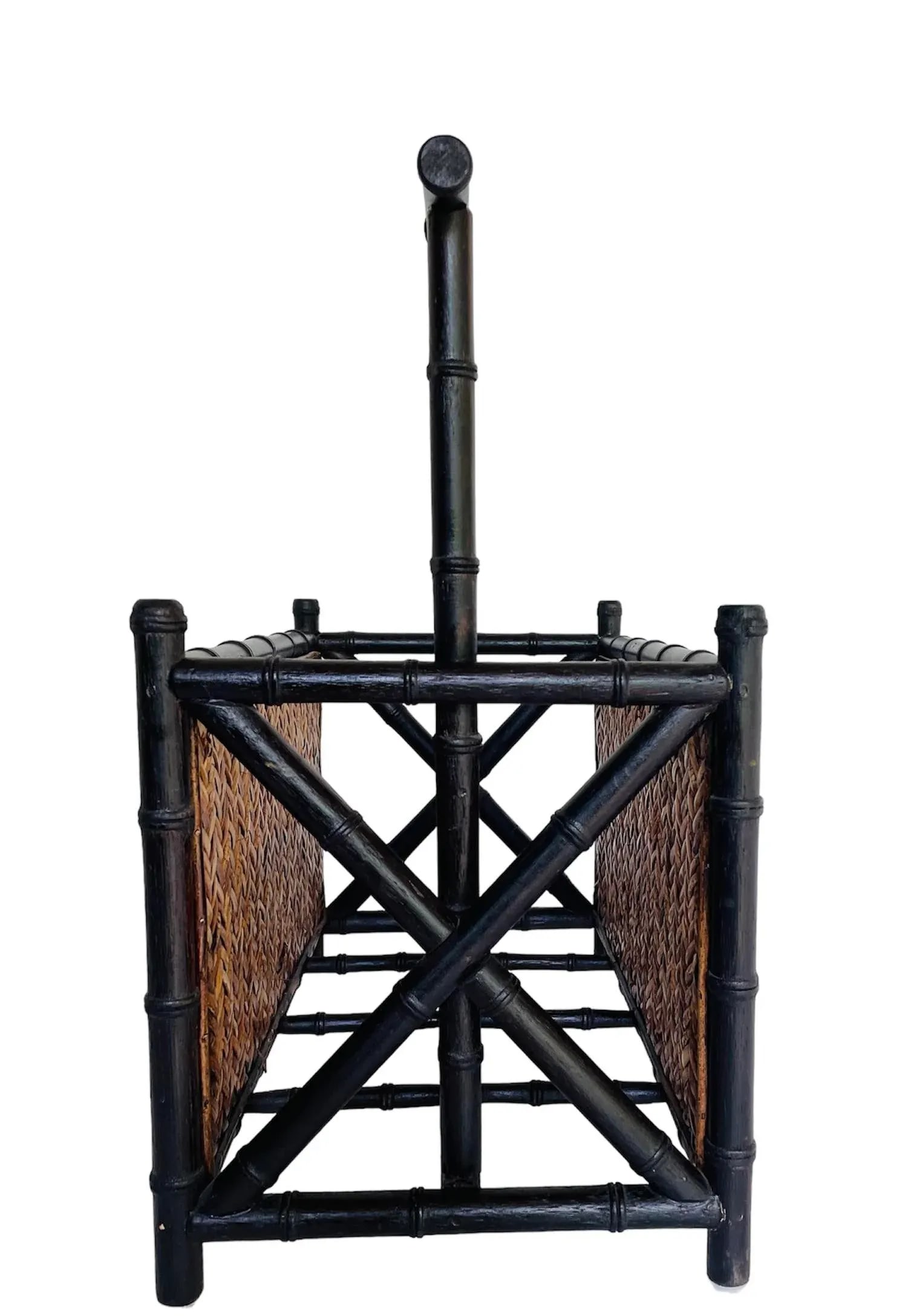 Mid 20th Century Vintage Palecek Bamboo and Reed Magazine Holder - 3
