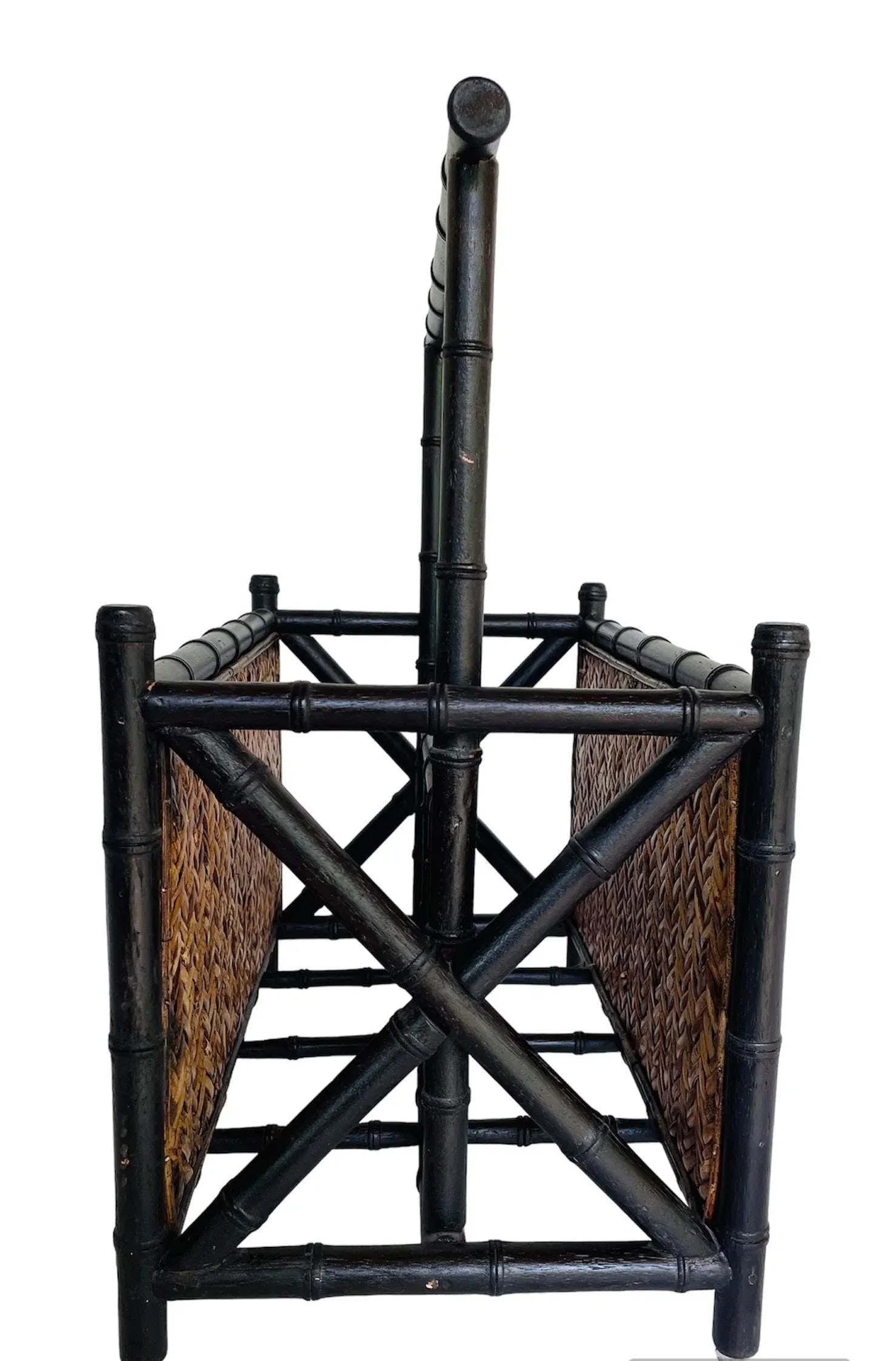 Mid 20th Century Vintage Palecek Bamboo and Reed Magazine Holder - 7
