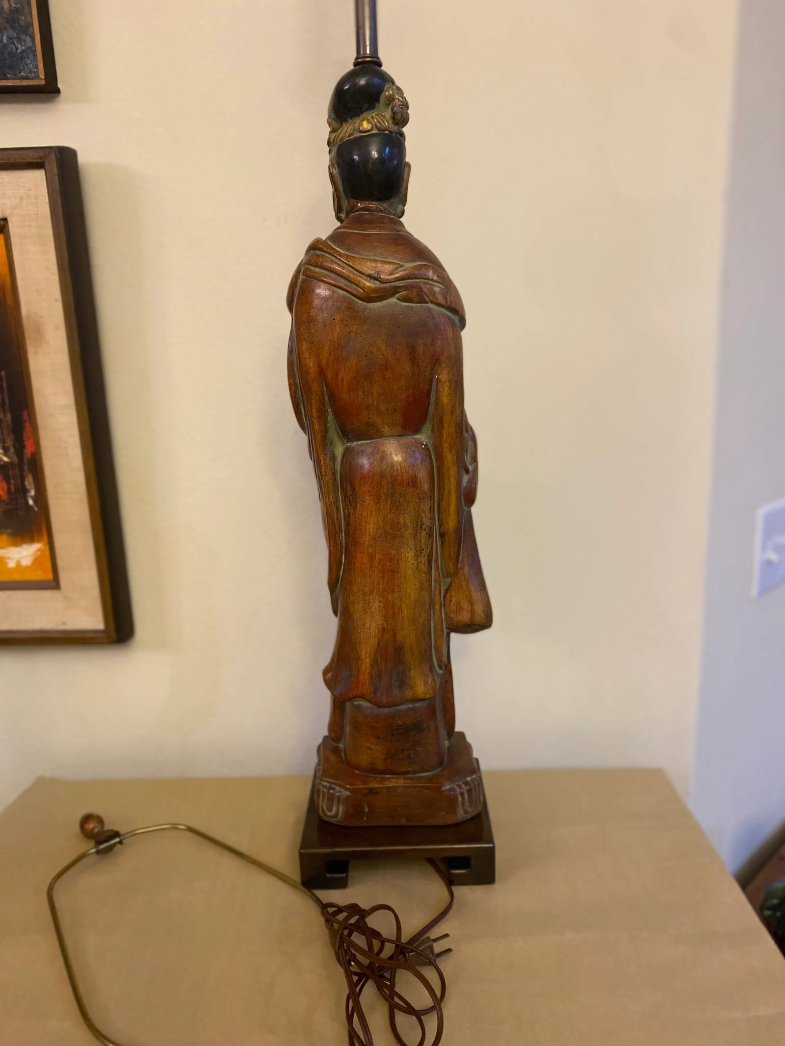 1940s Hollywood Regency Goddess Quan Yin Lamp - 3