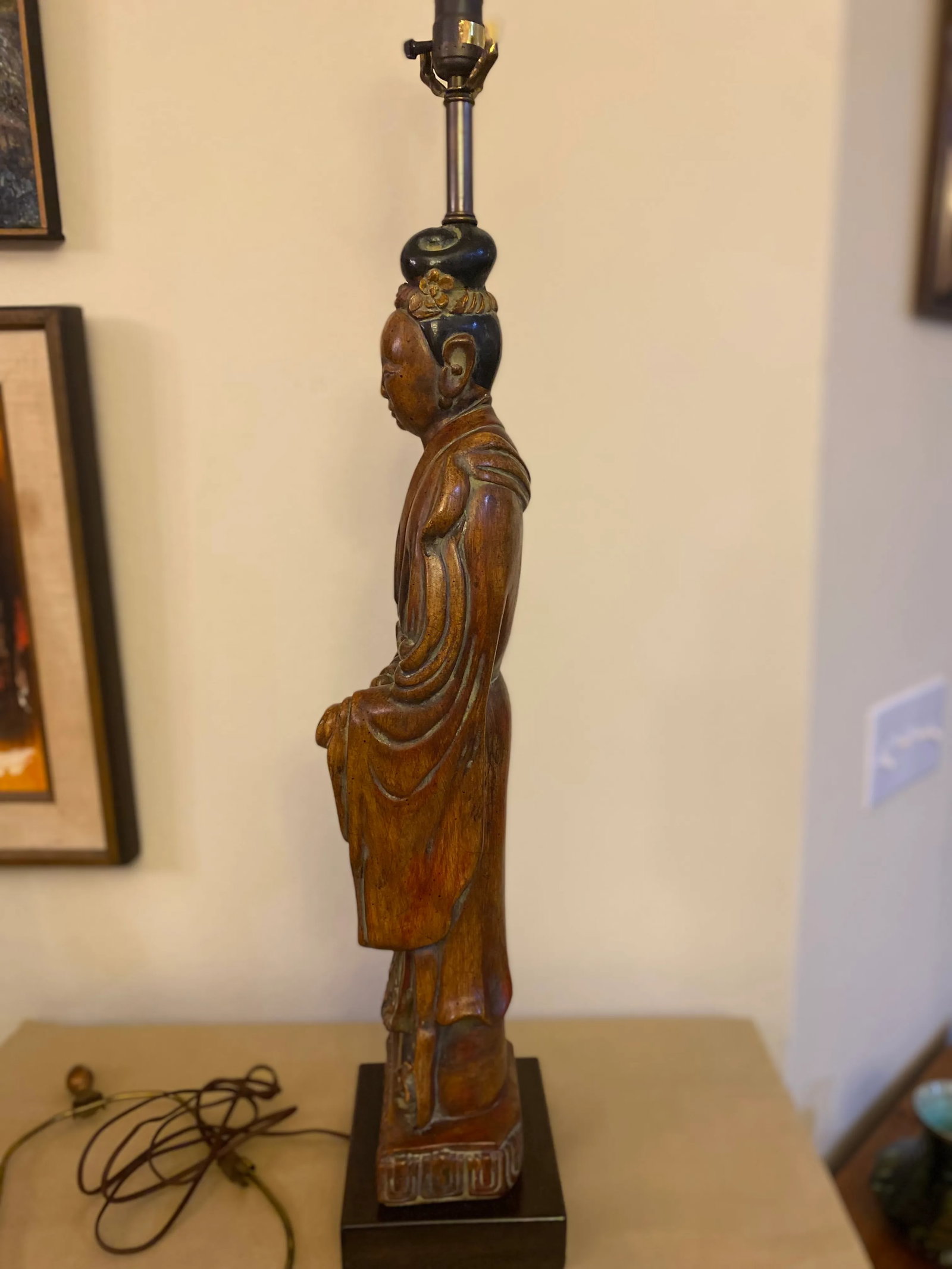 1940s Hollywood Regency Goddess Quan Yin Lamp - 4