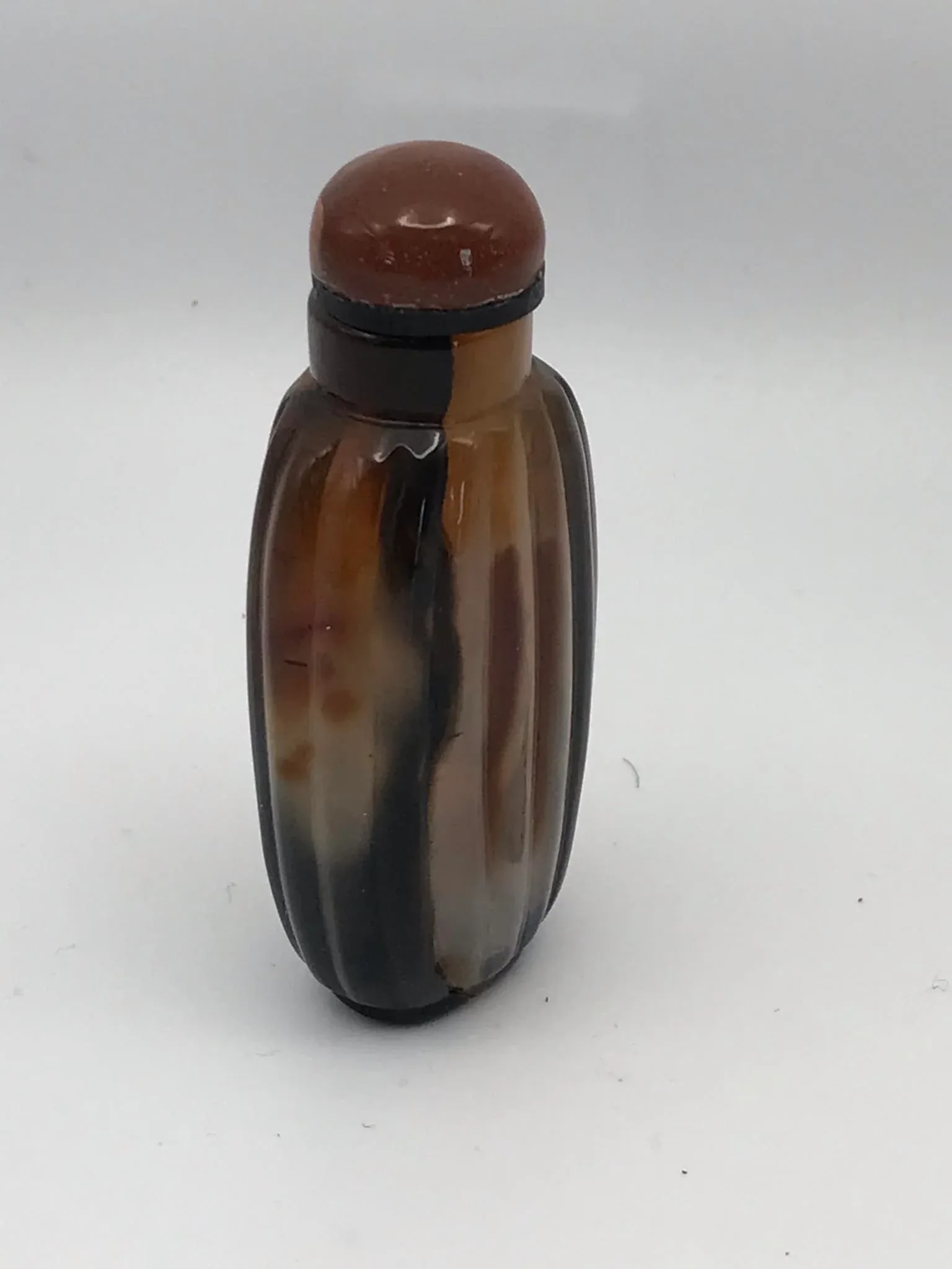 Antique Shadow Agate Snuff Bottle With Eye - 4