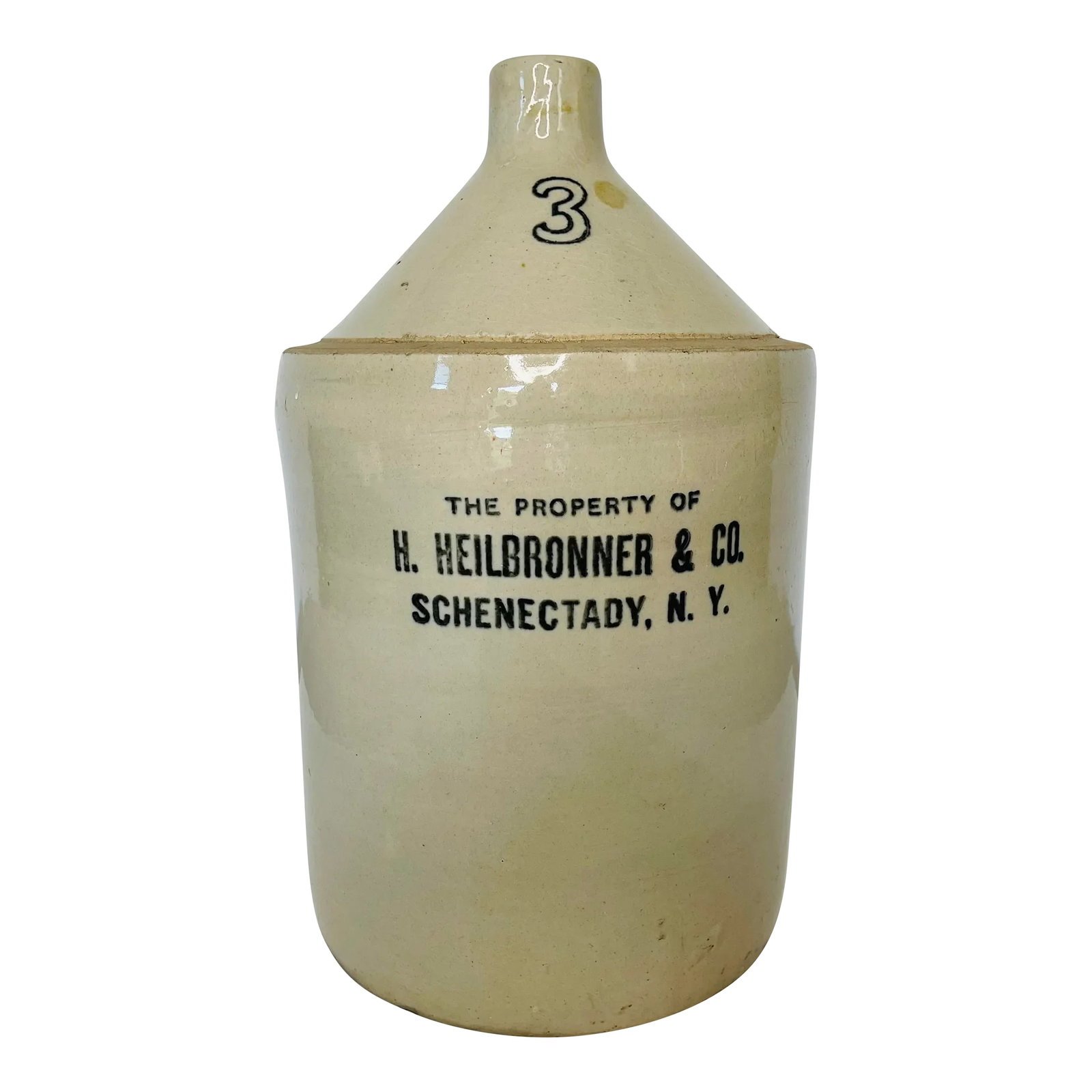 Antique Stoneware 3 Gallon Schenectady New York Handled Jug (1 of 8)