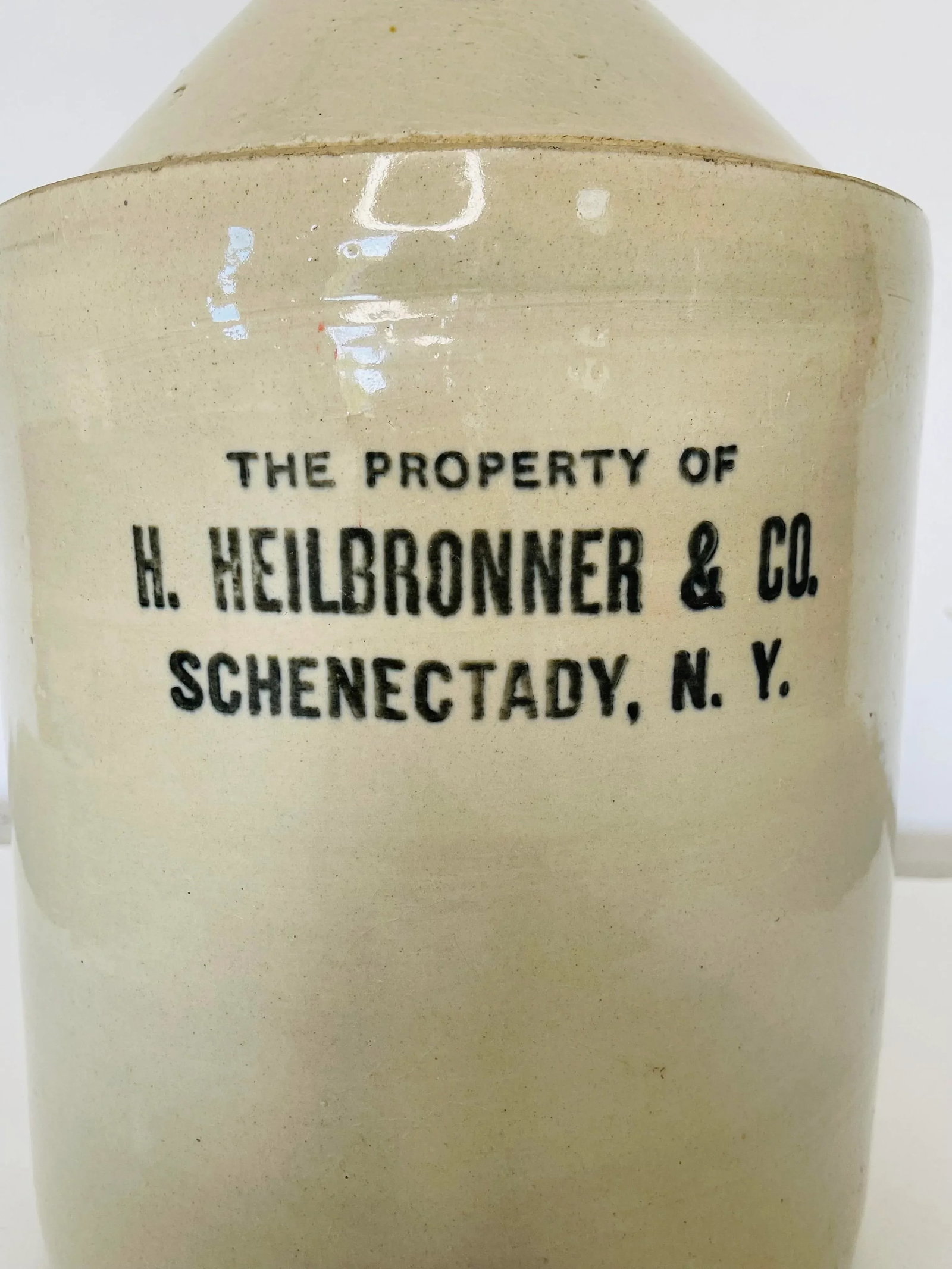 Antique Stoneware 3 Gallon Schenectady New York Handled Jug - 2