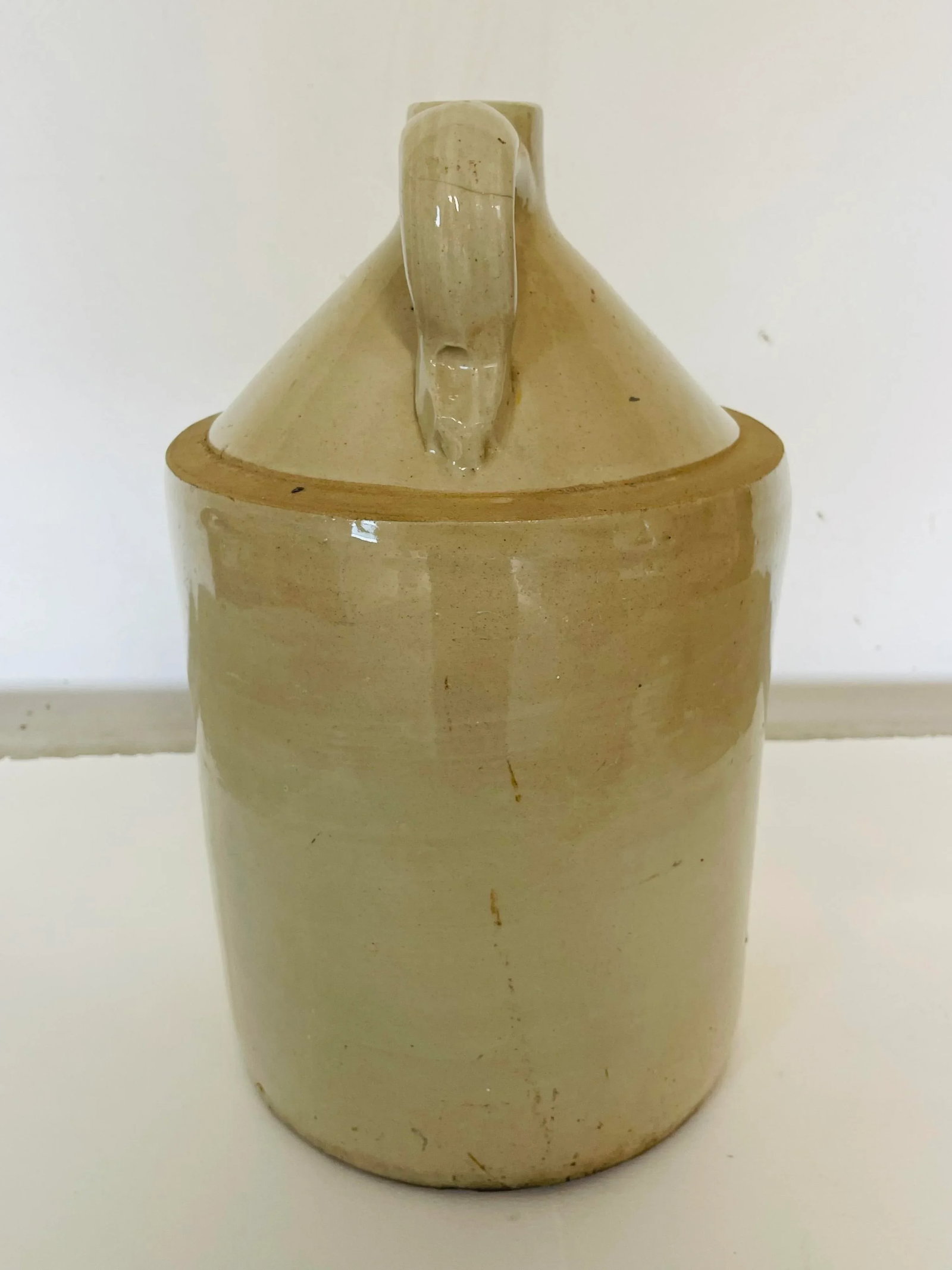 Antique Stoneware 3 Gallon Schenectady New York Handled Jug - 6