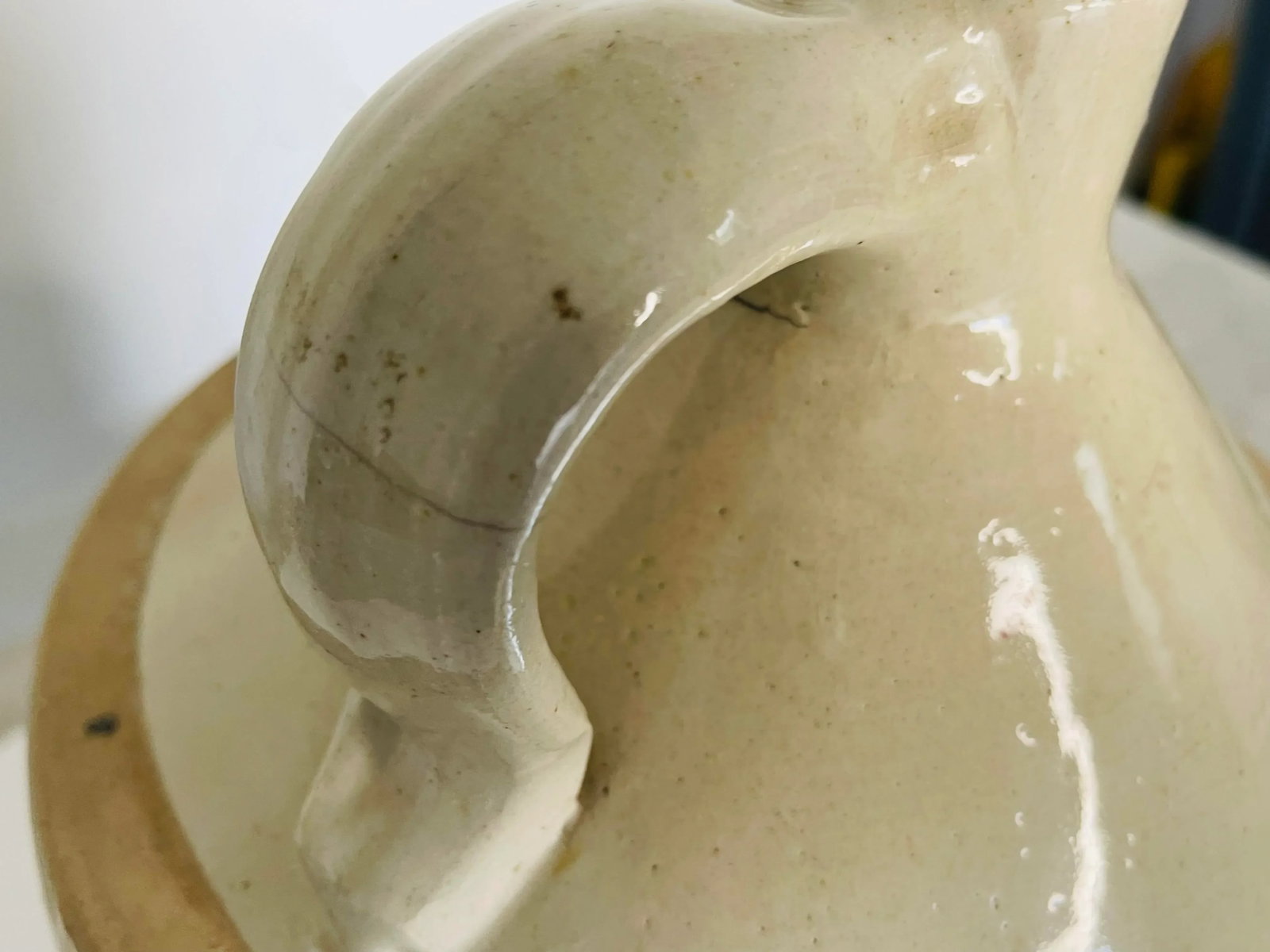 Antique Stoneware 3 Gallon Schenectady New York Handled Jug - 7