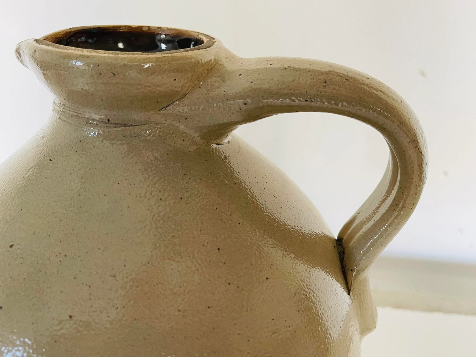 Antique Stoneware New York Handled Tall 2 Gallon Jug - 3