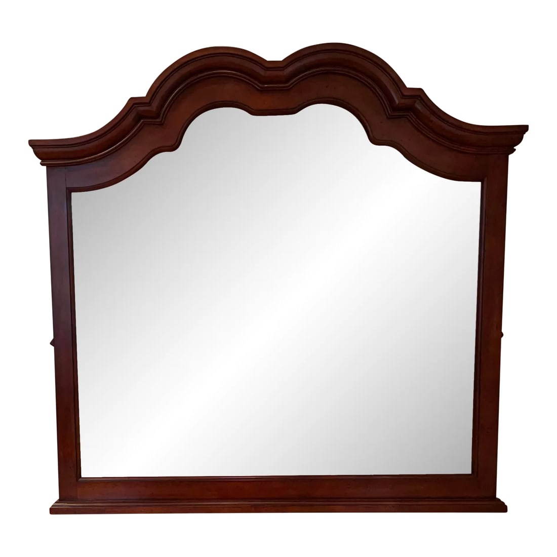 2000s Country Living Lane "Portsmouth" Landscape Mirror: Country Living "Portsmouth" Landscape Mirror. Manufactured by Lane Home Furnishings. 45 1/2" Wide x 43 1/2" High x 3" Deep. This amazing mirror incorporates sleek style and functionality. The finish