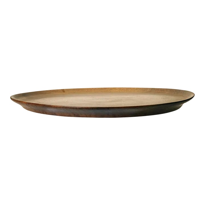 Large Midcentury Handmade Walnut Platter: Large handmade Original Mid Century walnut tray in nice condition. Appears ready to be on a Lazy Susan. Condition: Alterations: Unknown Imperfections: Some Imperfections Condition Notes: Minor signs o