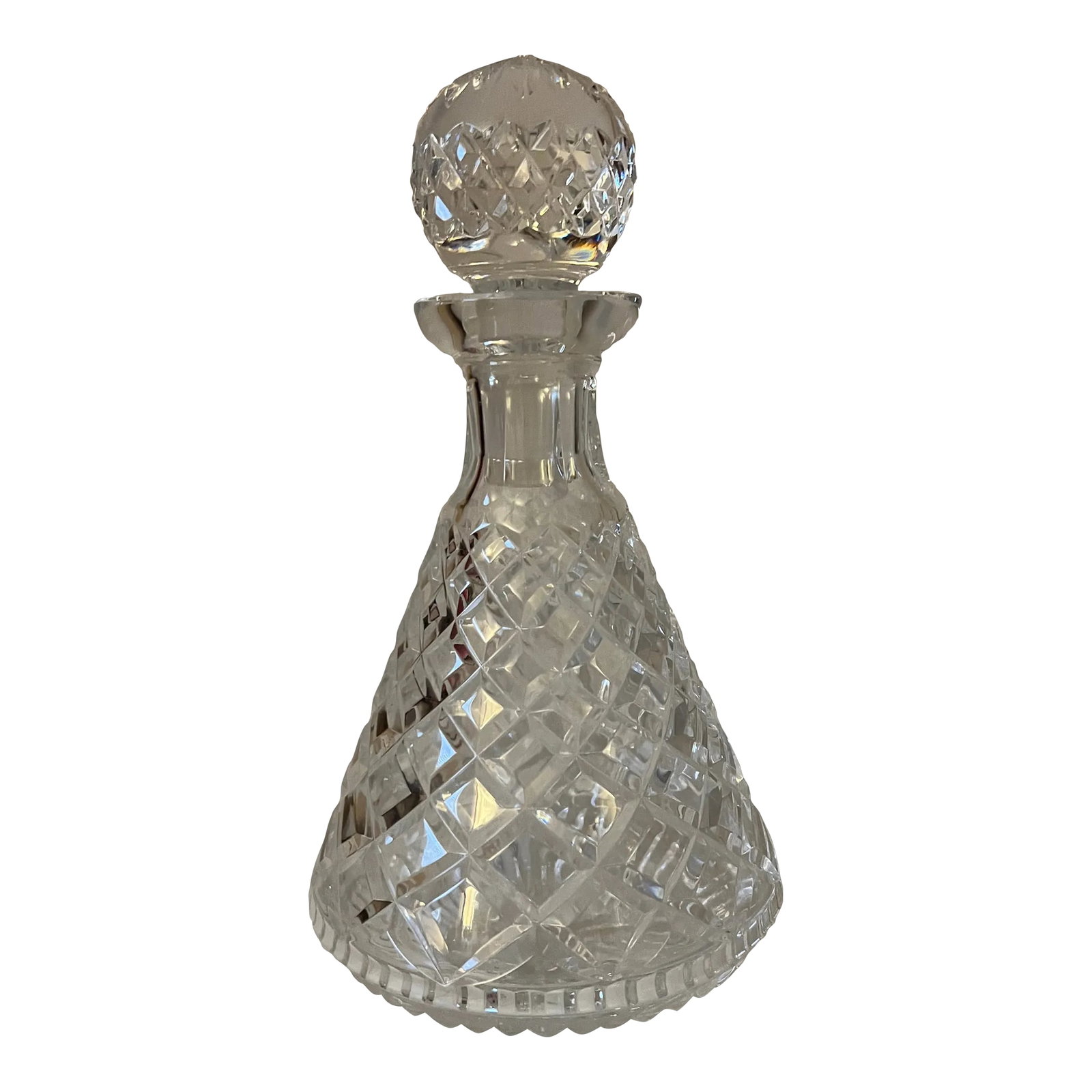 1960s Waterford Decanter With Stopper: Beautiful crystal decanter with stopper. Made by Waterford. Condition: Alterations: Original Condition Unaltered Imperfections: Some Imperfections Condition Notes: Great condition. Creator: Brand: