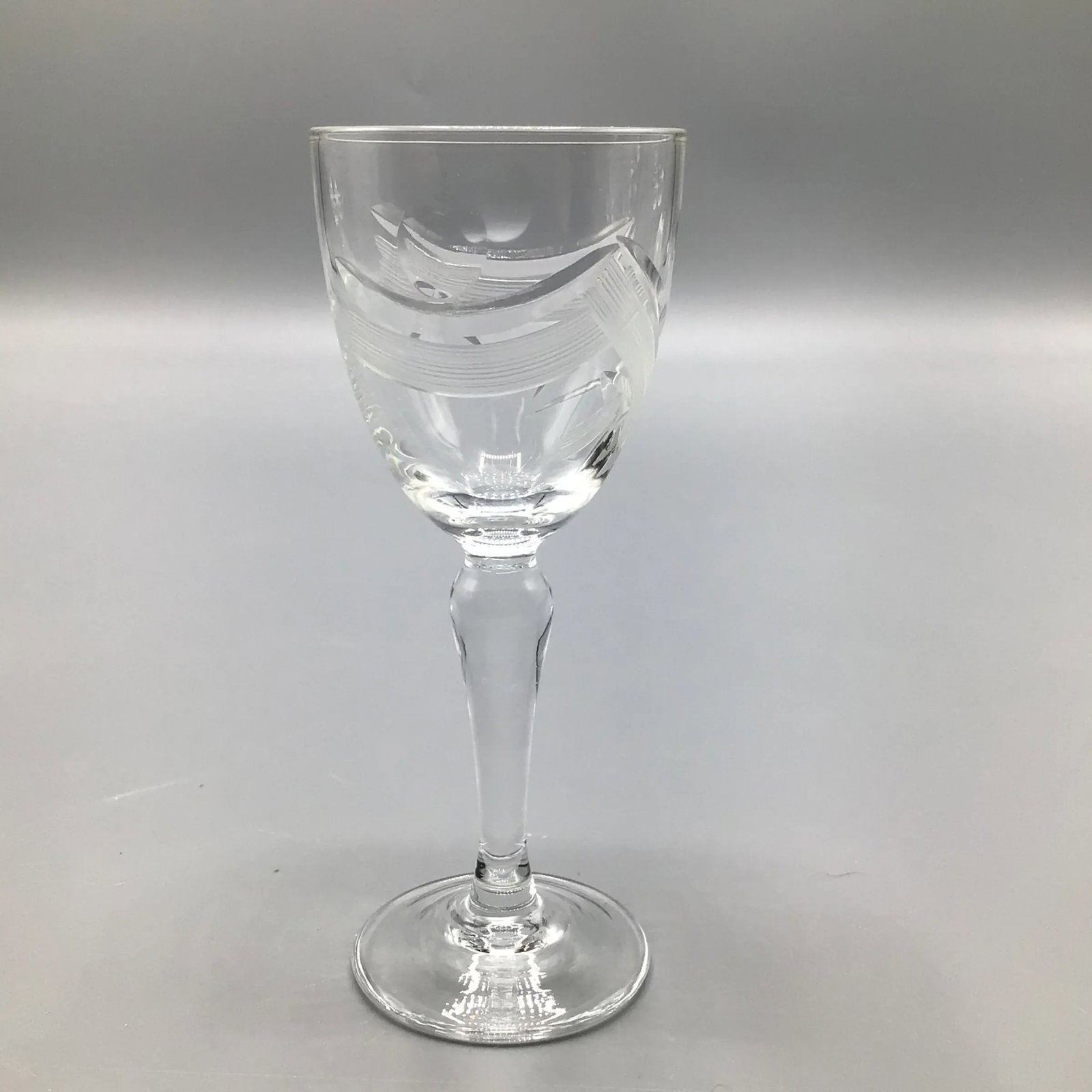 Cut Crystal European Abstract Line and Bubble Stemware-Set of 39 - 7