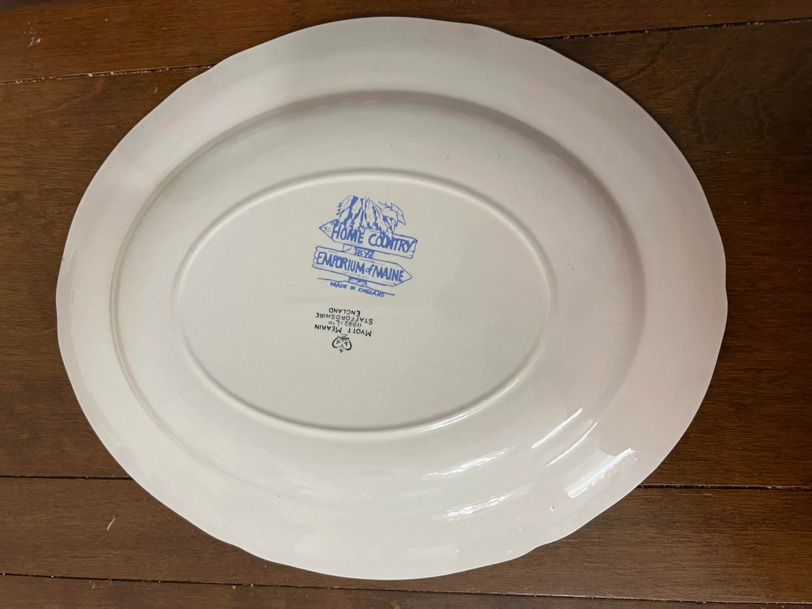 1980s Vintage Blue Country Scene Platter by Myott Staffordshire - 4