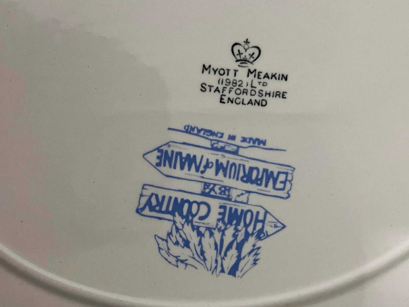 1980s Vintage Blue Country Scene Platter by Myott Staffordshire - 5