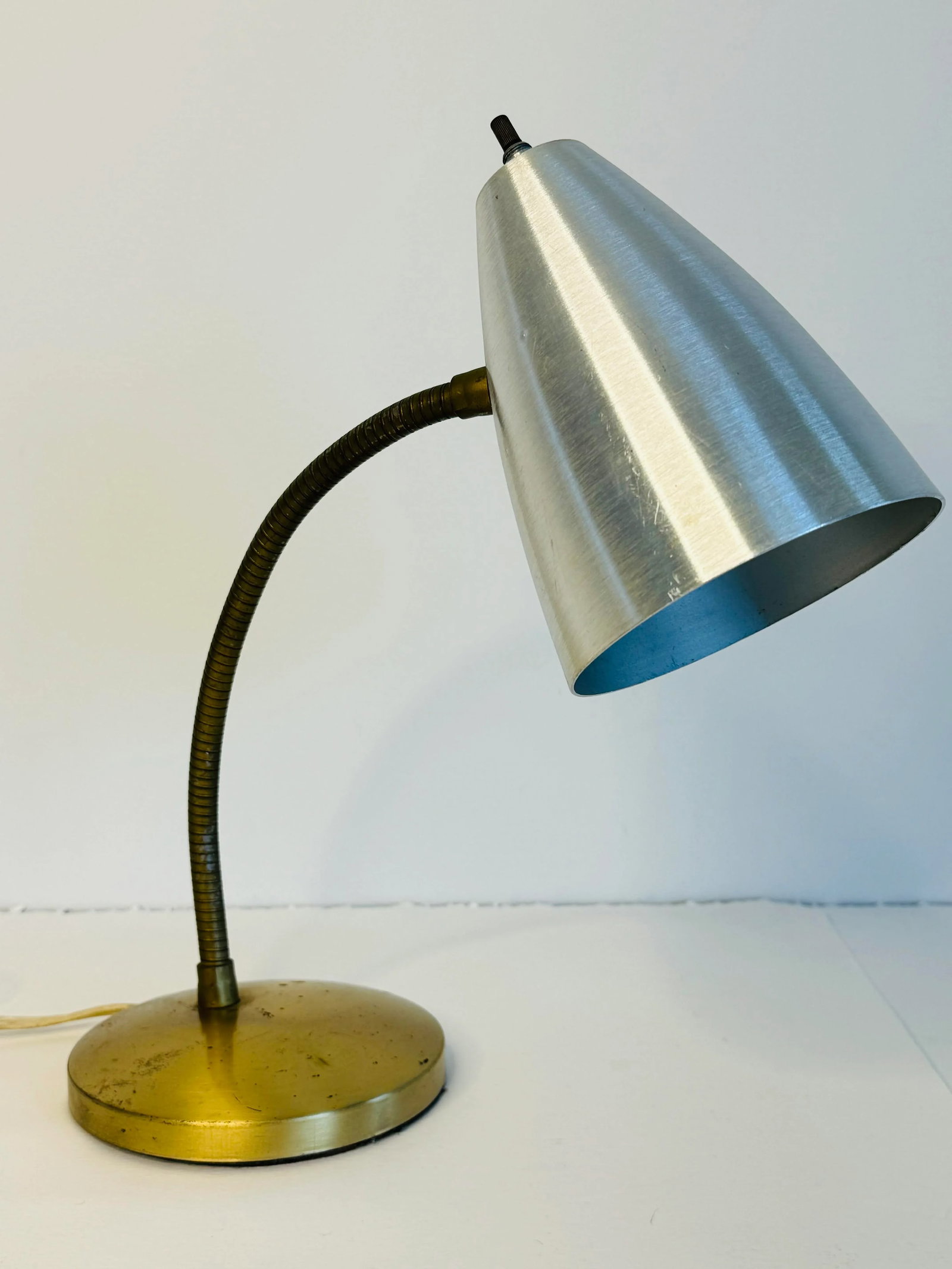 Vintage 1950s Spun Aluminum Desk Lamp - 3