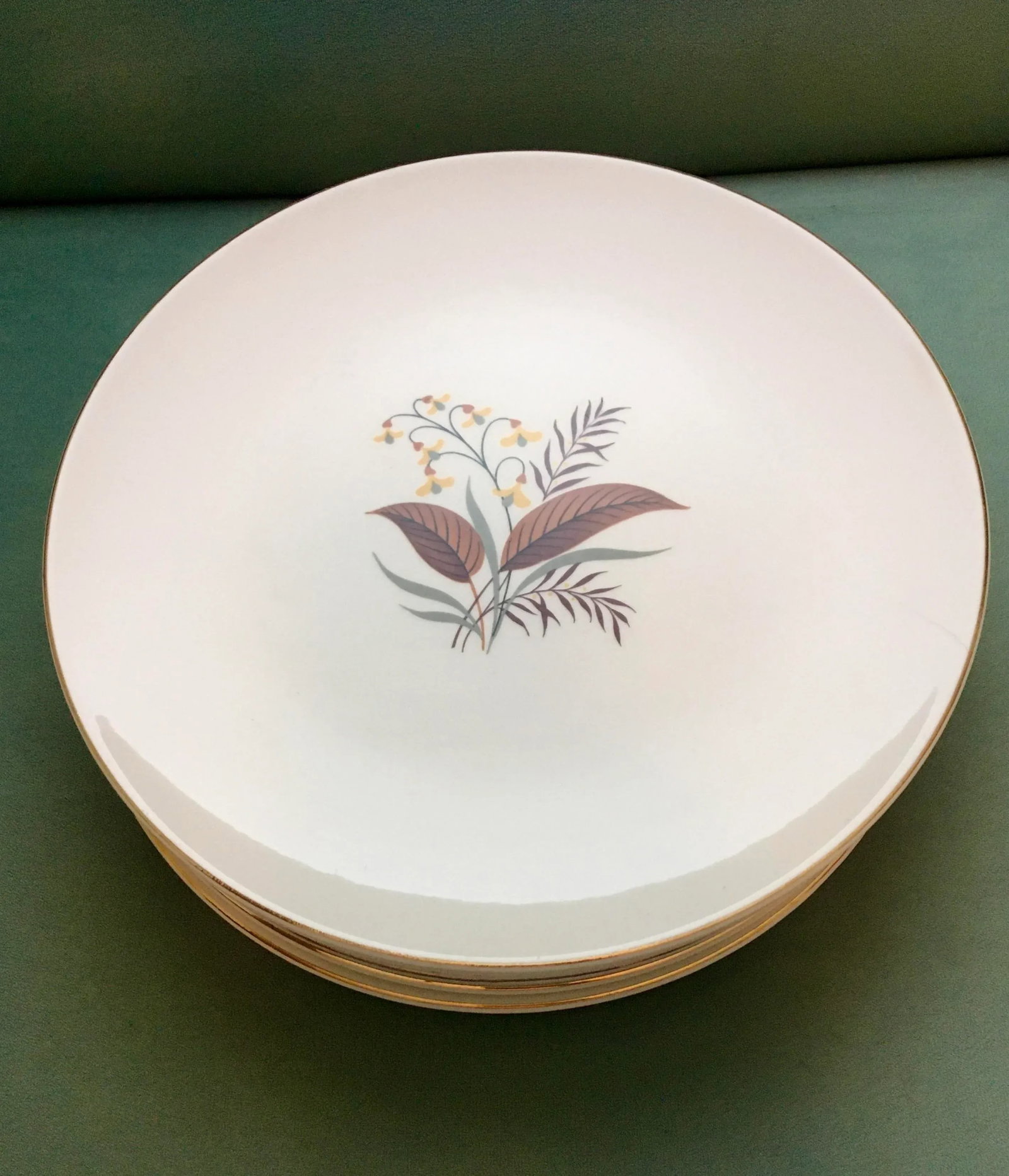 Mid 20th Century Harmony by Edwin Knowles Dinner Plates - Set of 8 - 3